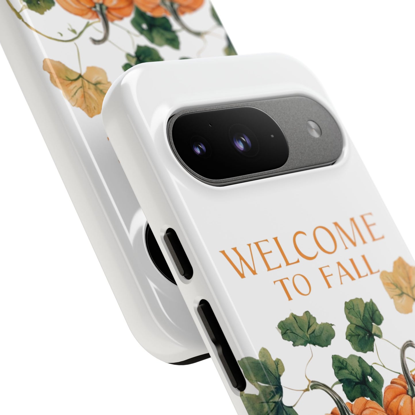 Welcome to Fall Phone Case, Pumpkin Autumn Leaves Design, Fall Aesthetic iPhone Cover, Seasonal Harvest Gift for Her