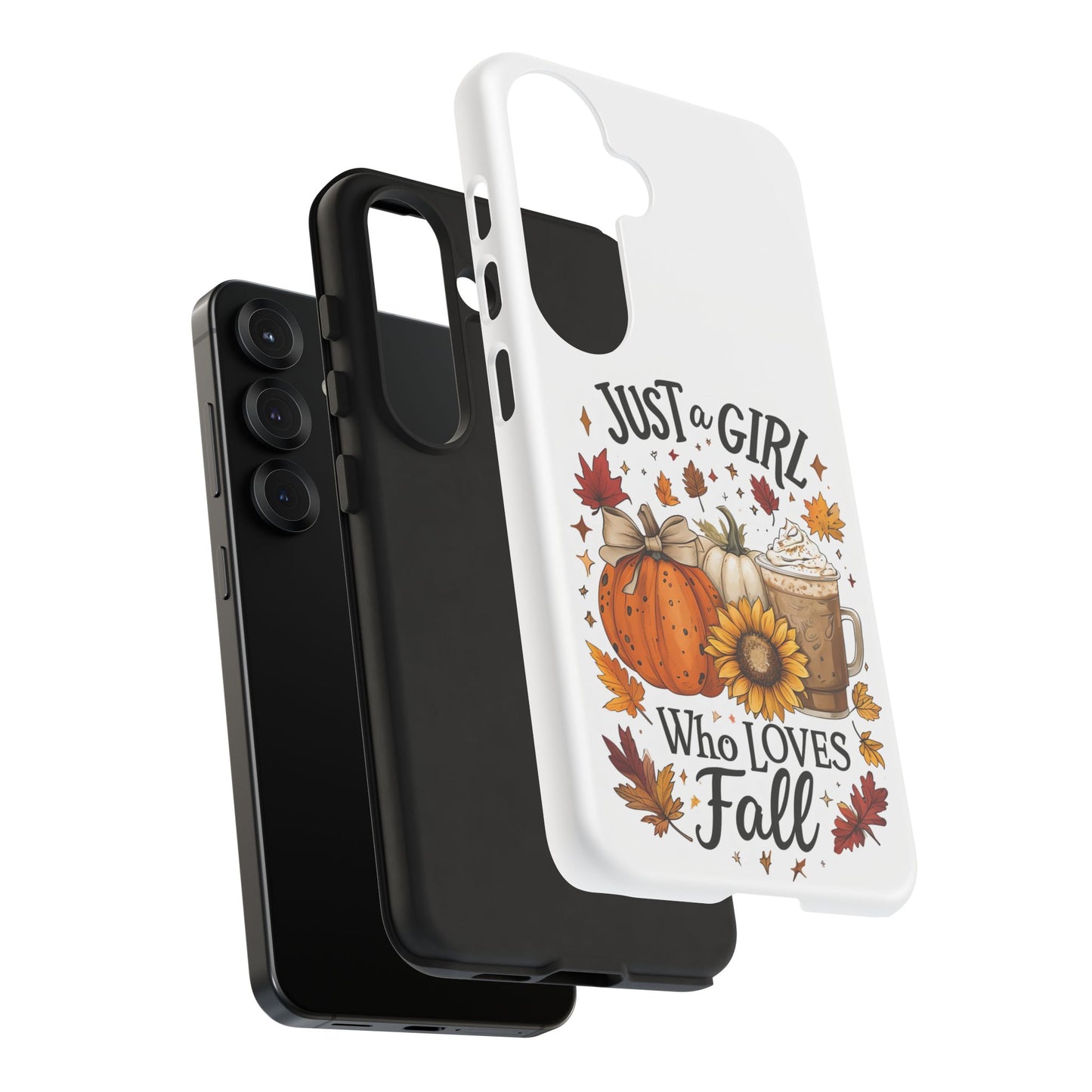 Just a Girl Who Loves Fall Phone Case, Autumn Aesthetic iPhone Cover, Pumpkin Spice Latte Case, Cute Fall Gift
