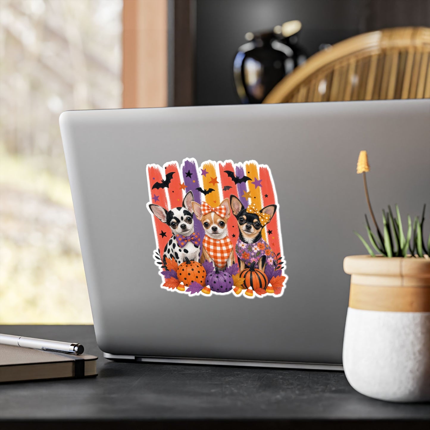 Three Chihuahua Dogs Halloween sticker | Kiss-Cut Vinyl Decal