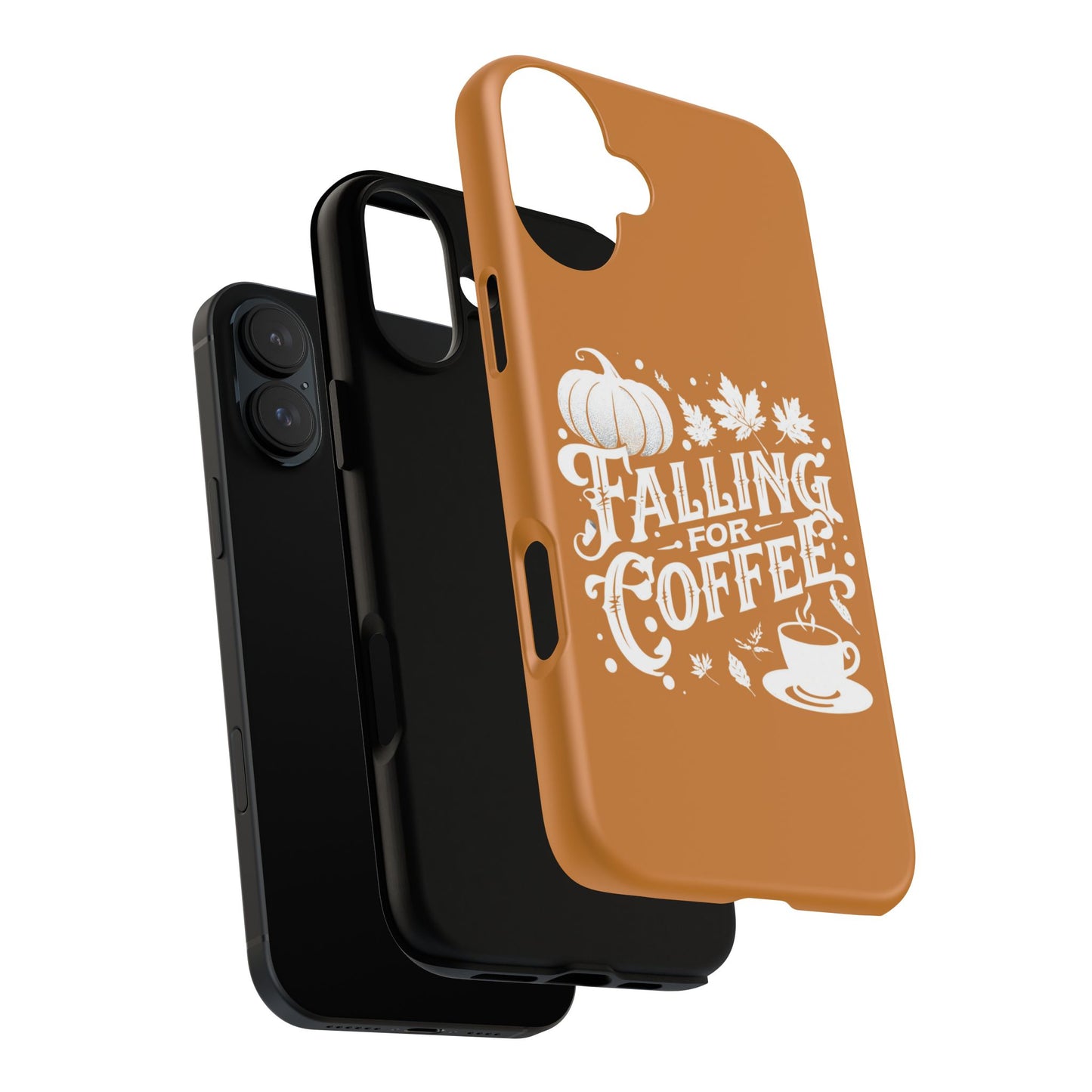 Falling for Coffee Phone Case, Fall Pumpkin Coffee Lover Gift, Autumn Phone Cover, Cozy Coffee Vibes Case, Pumpkin Spice Season Accessory