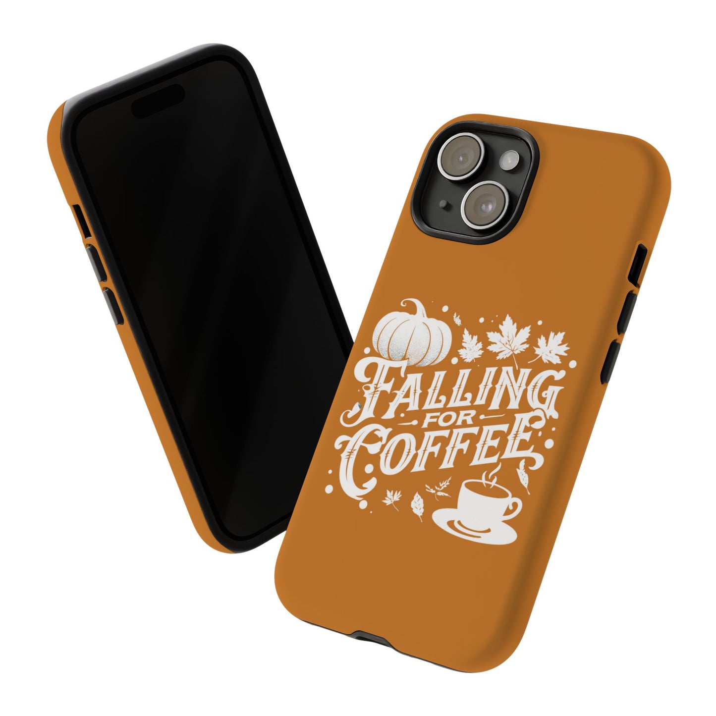 Falling for Coffee Phone Case, Fall Pumpkin Coffee Lover Gift, Autumn Phone Cover, Cozy Coffee Vibes Case, Pumpkin Spice Season Accessory