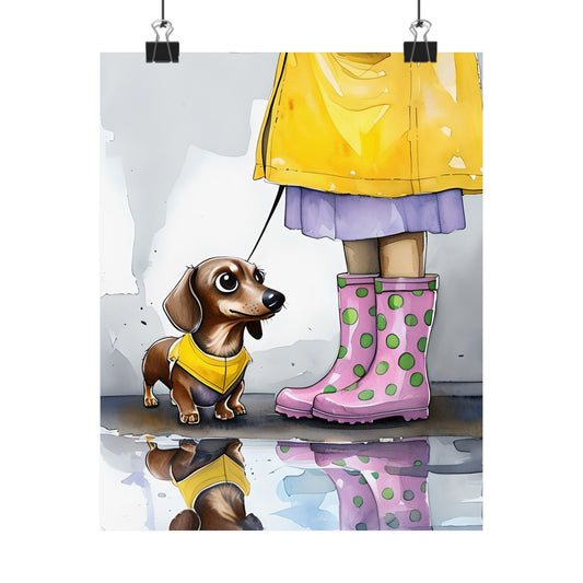 Dachshund Cute Dog-Themed Matte Vertical Posters, Pet Lover Wall Art, Animal Decor, Dog Mom Gift, Nursery Decoration, Birthday Present