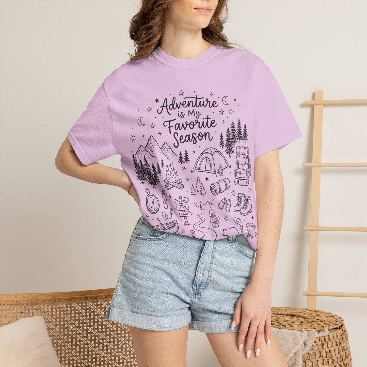 Adventure Shirt, Outdoorsy Graphic Tee, Camping Hiking Shirt, Blue Jean Comfort Colors Tee, Nature Lover Gift