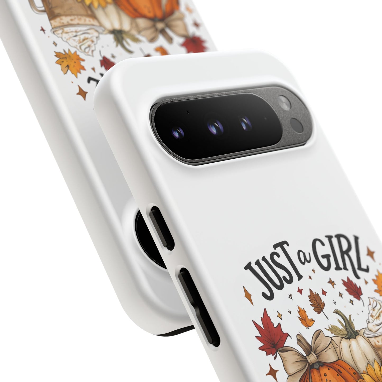 Just a Girl Who Loves Fall Phone Case, Autumn Aesthetic iPhone Cover, Pumpkin Spice Latte Case, Cute Fall Gift