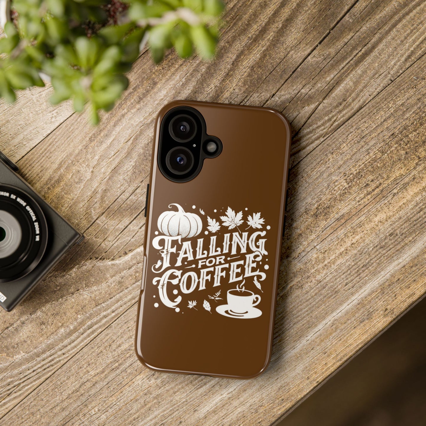Falling for Coffee Phone Case, Fall Pumpkin Coffee Lover Gift, Autumn Phone Cover, Cozy Coffee Vibes Case, Pumpkin Spice Season Accessory