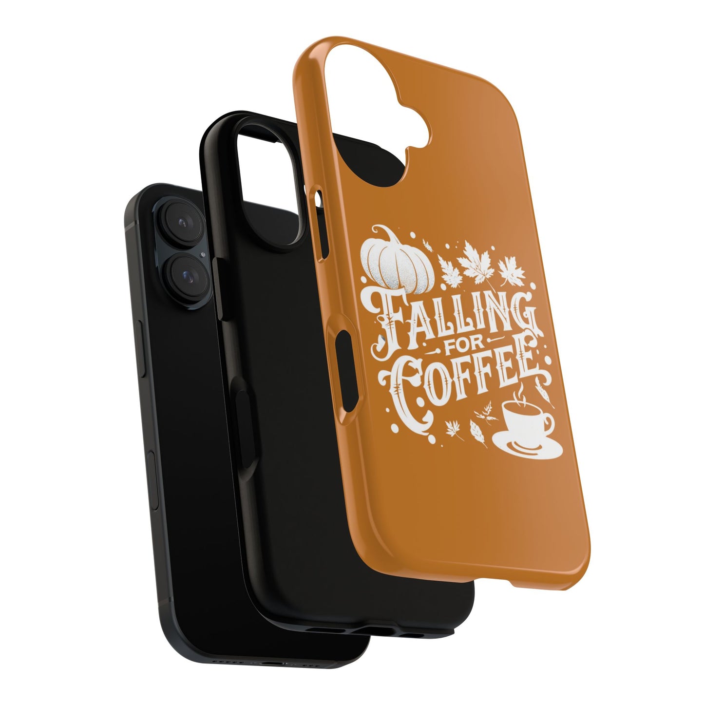 Falling for Coffee Phone Case, Fall Pumpkin Coffee Lover Gift, Autumn Phone Cover, Cozy Coffee Vibes Case, Pumpkin Spice Season Accessory