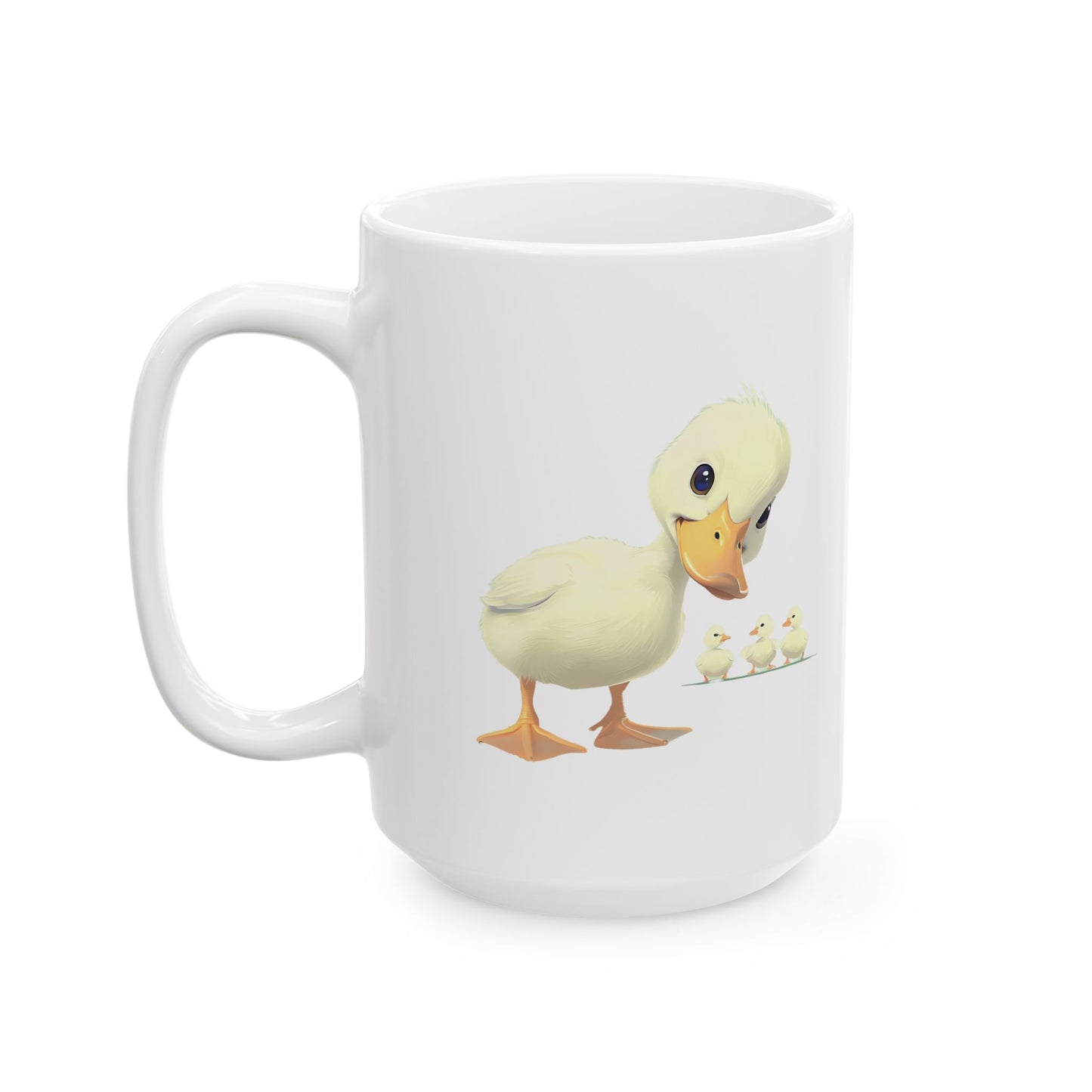 Cute Duck Family Ceramic Mug, Adorable Gift for Moms, Nature Lover Coffee Cup, Spring Decor, Birthday Present for Friends