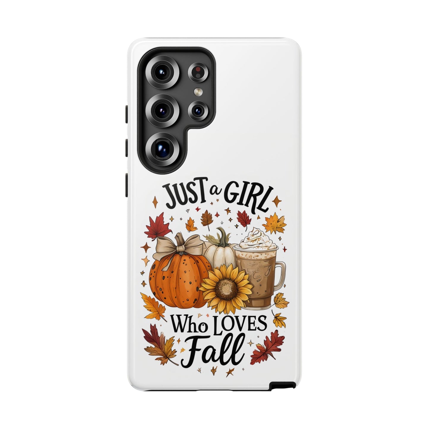 Just a Girl Who Loves Fall Phone Case, Autumn Aesthetic iPhone Cover, Pumpkin Spice Latte Case, Cute Fall Gift