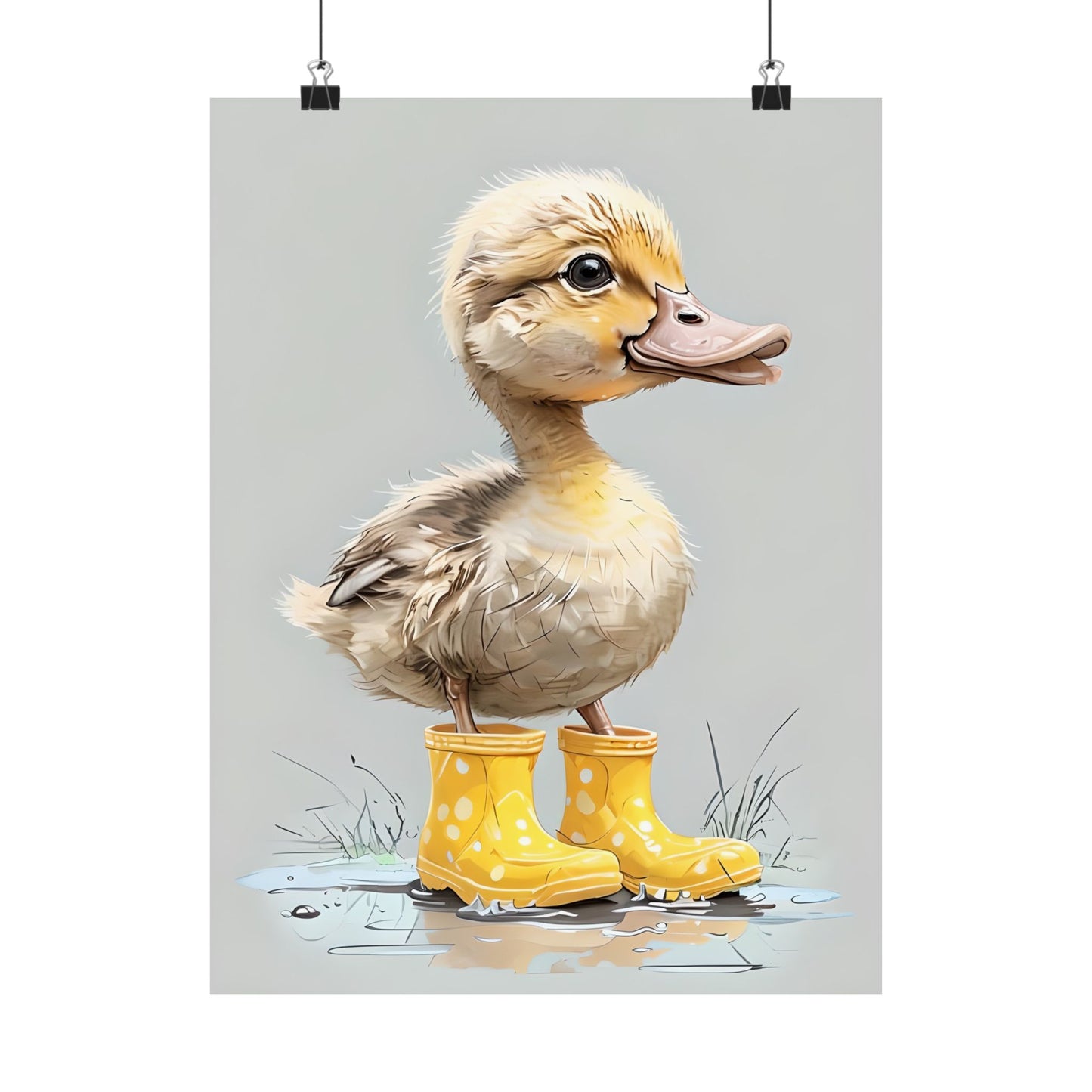 Whimsical Duckling Poster Art, Cute Nursery Decor, Unique Animal Print, Kids Room Wall Art, Gift for Children