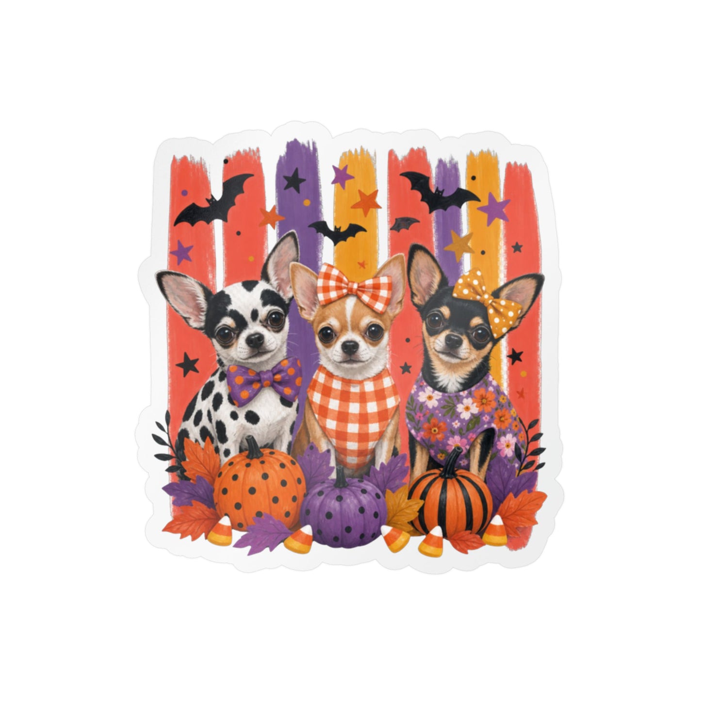 Three Chihuahua Dogs Halloween sticker | Kiss-Cut Vinyl Decal