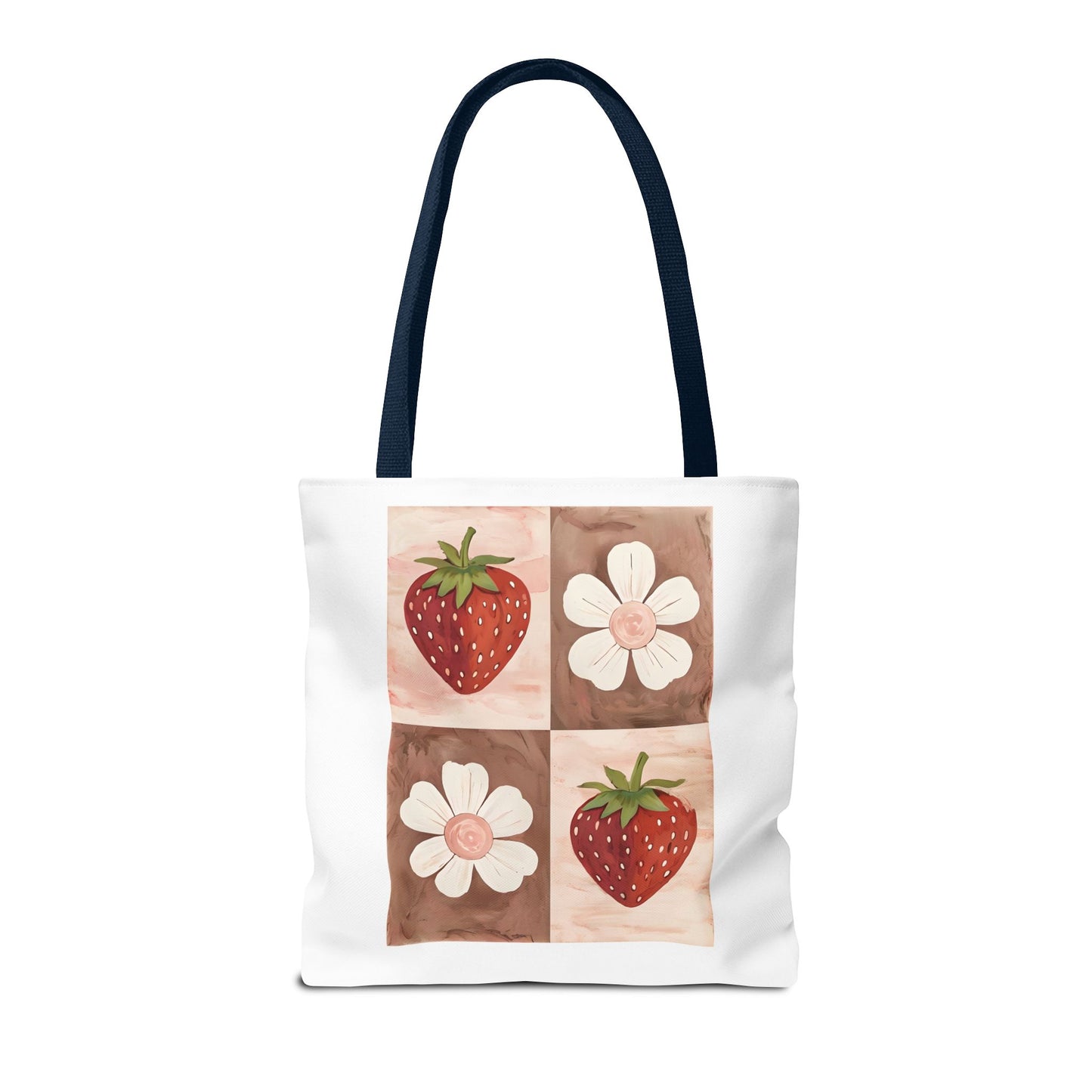 Strawberry Floral Tote Bag, Perfect for Spring, Eco-Friendly Shopping, Farmers Market, Gifts for Her, Cute Weekend Bag