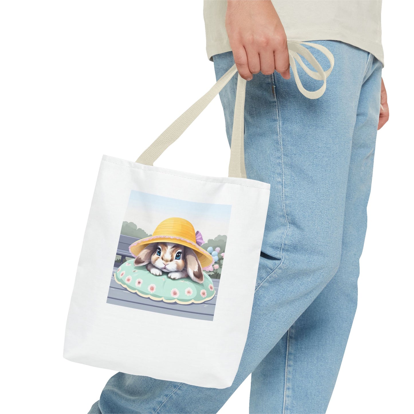 Charming Bunny Tote Bag, Cute Rabbit Lover Gift, Spring Accessory, Easter Tote, Eco-Friendly Shopping Bag
