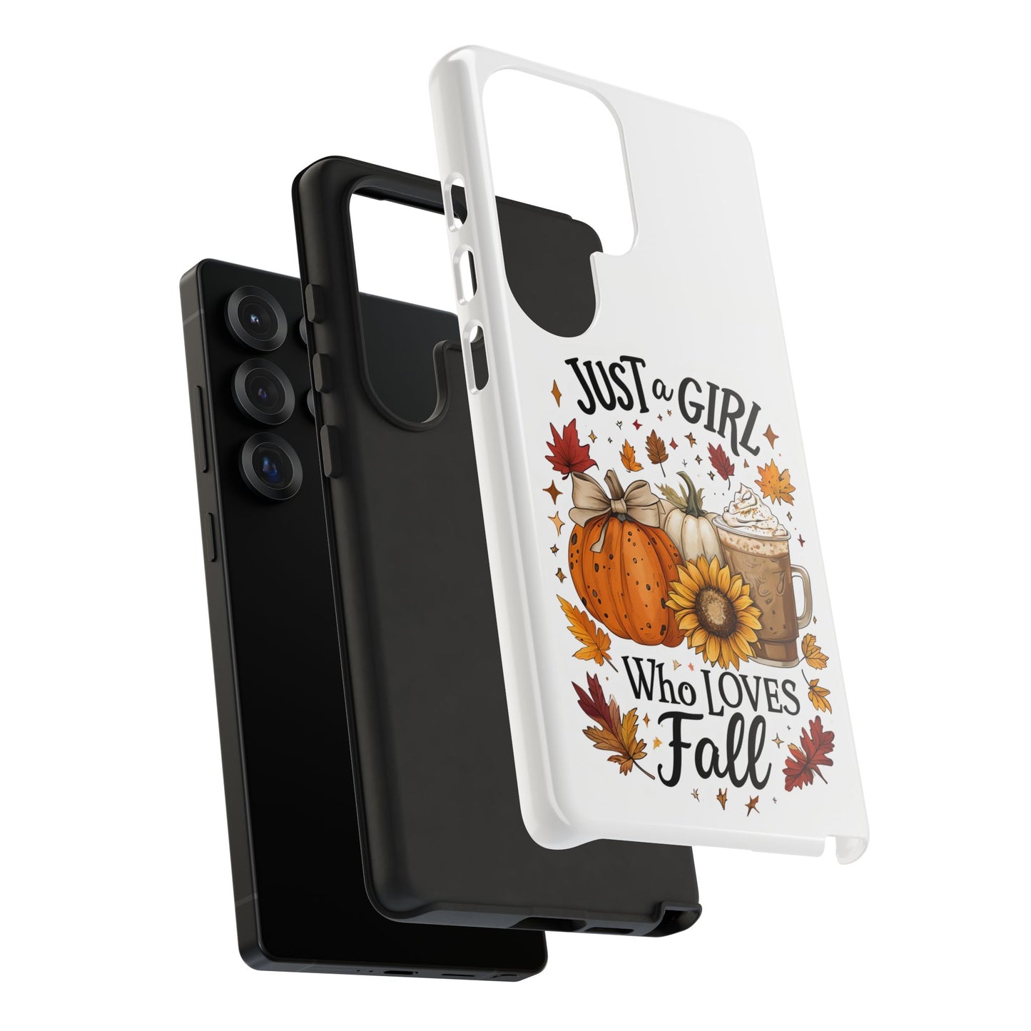 Just a Girl Who Loves Fall Phone Case, Autumn Aesthetic iPhone Cover, Pumpkin Spice Latte Case, Cute Fall Gift