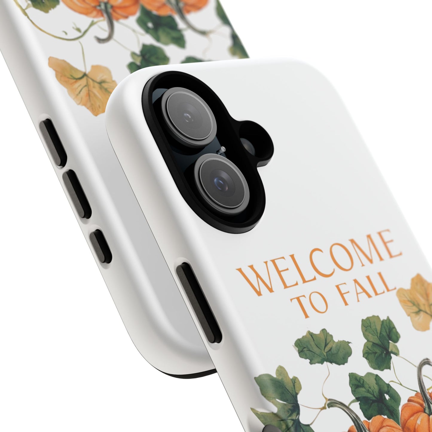 Welcome to Fall Phone Case, Pumpkin Autumn Leaves Design, Fall Aesthetic iPhone Cover, Seasonal Harvest Gift for Her