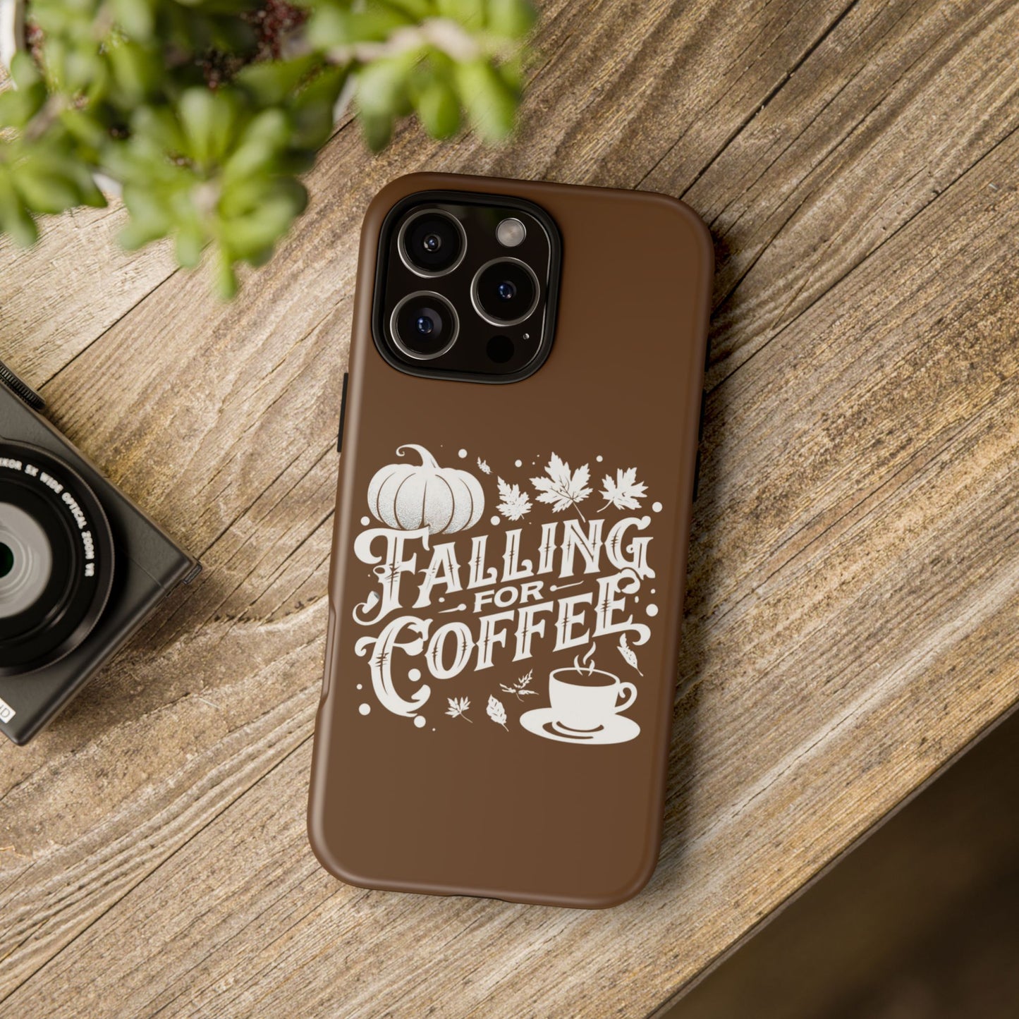 Falling for Coffee Phone Case, Fall Pumpkin Coffee Lover Gift, Autumn Phone Cover, Cozy Coffee Vibes Case, Pumpkin Spice Season Accessory