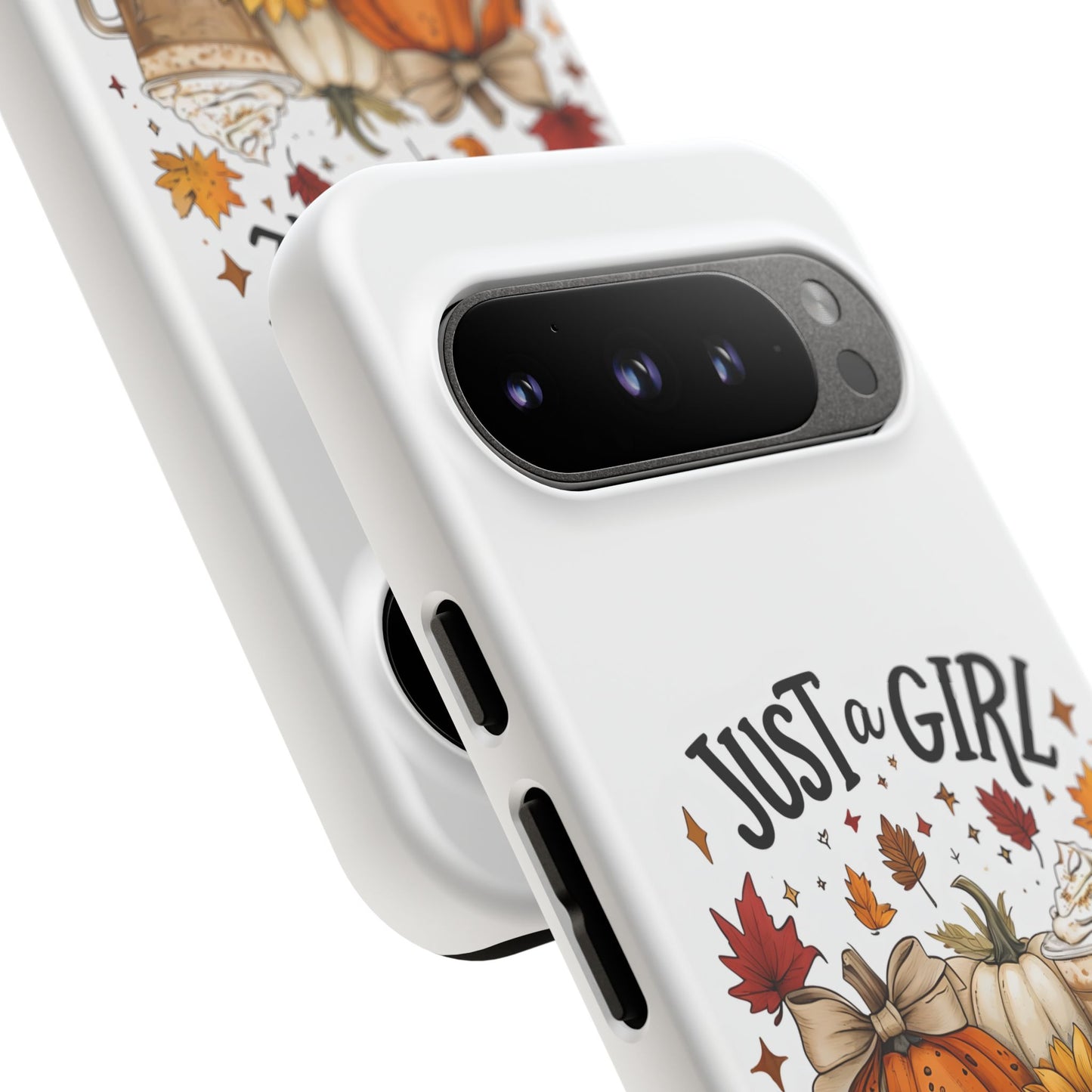 Just a Girl Who Loves Fall Phone Case, Autumn Aesthetic iPhone Cover, Pumpkin Spice Latte Case, Cute Fall Gift
