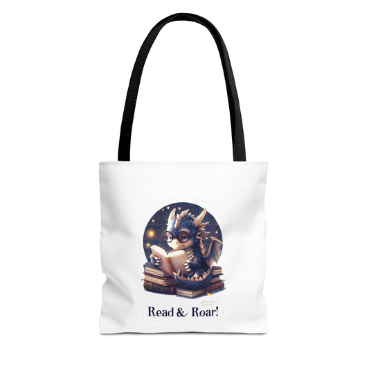 Enchanting Reads Dragon Tote Bag - Perfect for Book Lovers, Readers, Gifts, Literary Events, Reading Clubs!