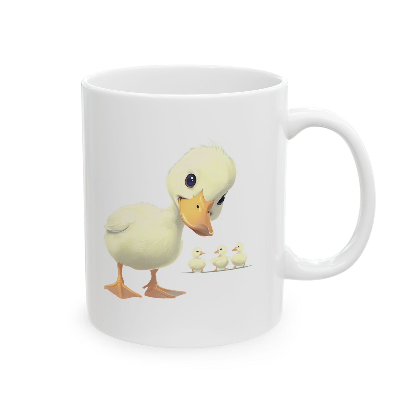 Cute Duck Family Ceramic Mug, Adorable Gift for Moms, Nature Lover Coffee Cup, Spring Decor, Birthday Present for Friends