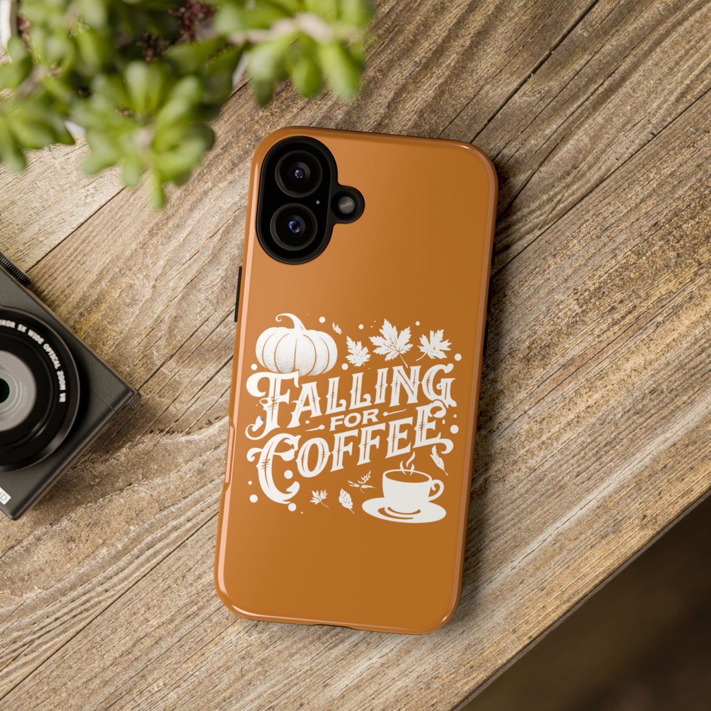 Falling for Coffee Phone Case, Fall Pumpkin Coffee Lover Gift, Autumn Phone Cover, Cozy Coffee Vibes Case, Pumpkin Spice Season Accessory