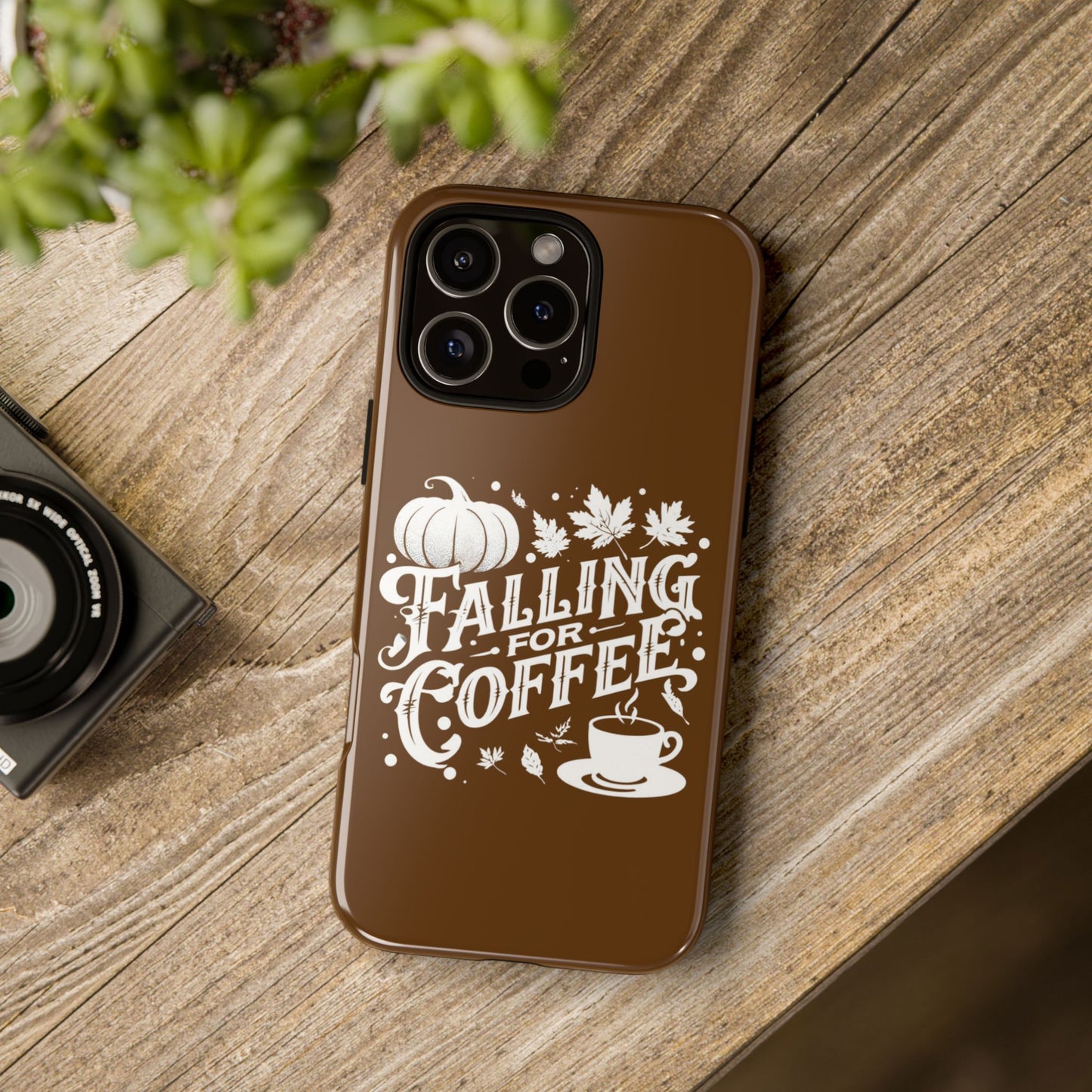 Falling for Coffee Phone Case, Fall Pumpkin Coffee Lover Gift, Autumn Phone Cover, Cozy Coffee Vibes Case, Pumpkin Spice Season Accessory