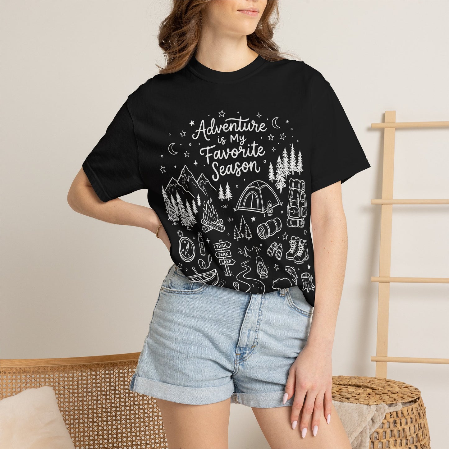 Adventure Shirt, Outdoorsy Graphic Tee, Camping Hiking Shirt, Blue Jean Comfort Colors Tee, Nature Lover Gift