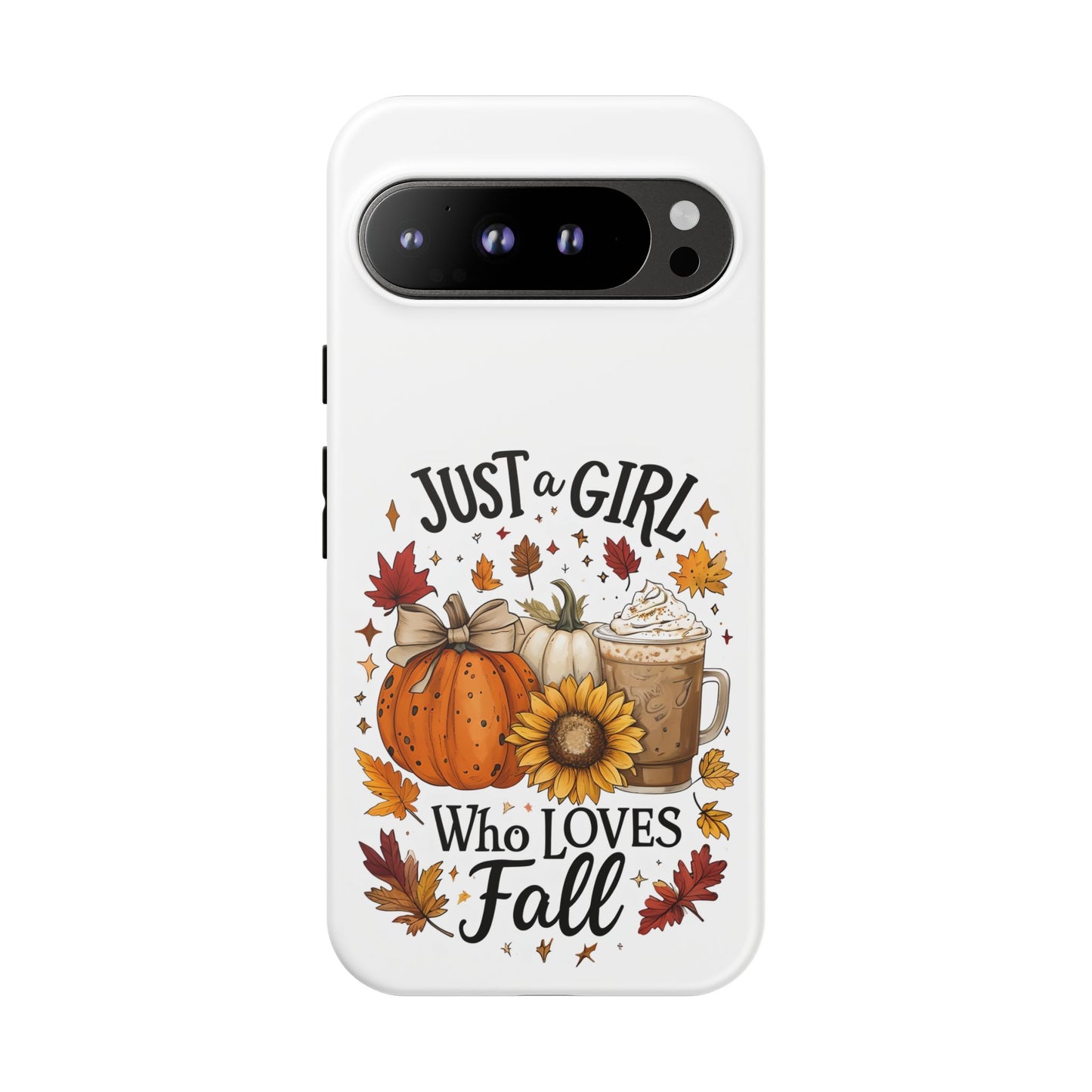 Just a Girl Who Loves Fall Phone Case, Autumn Aesthetic iPhone Cover, Pumpkin Spice Latte Case, Cute Fall Gift