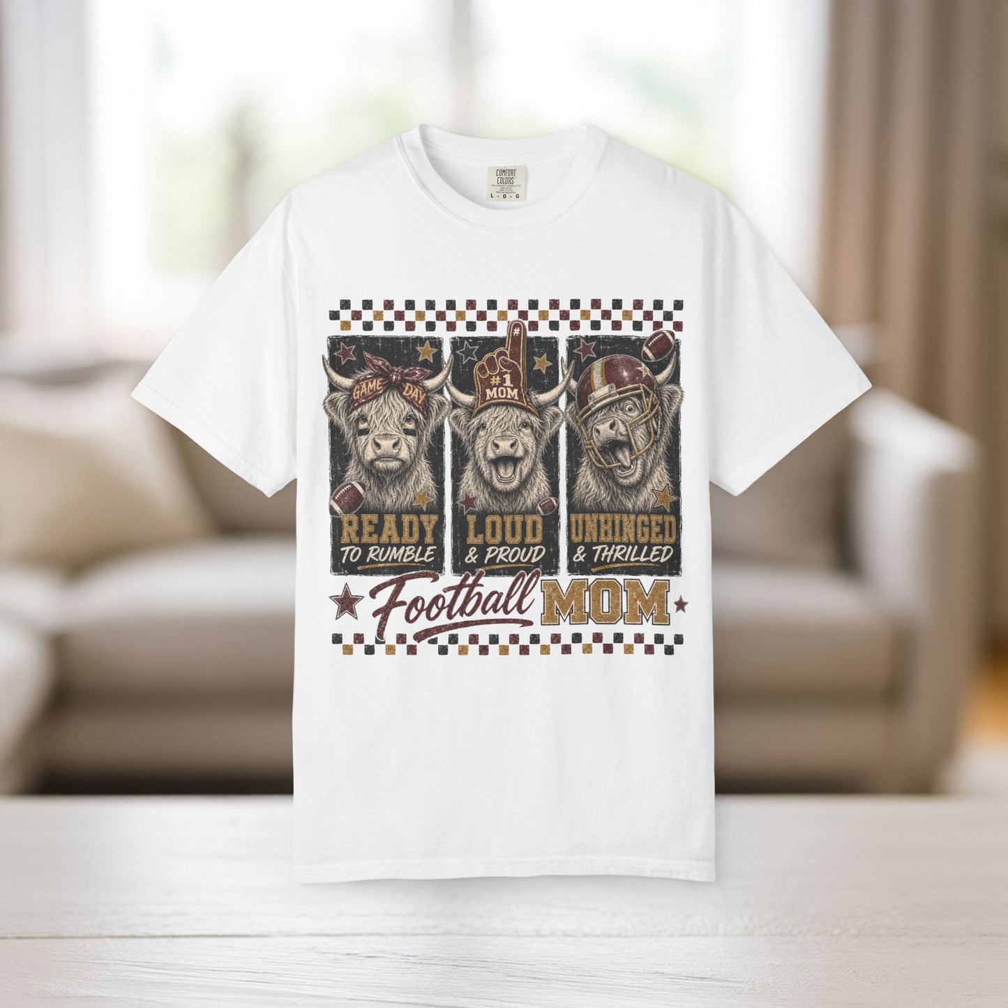 Football Mom T-Shirt | Ready Loud Unhinged Vintage Mascot Design