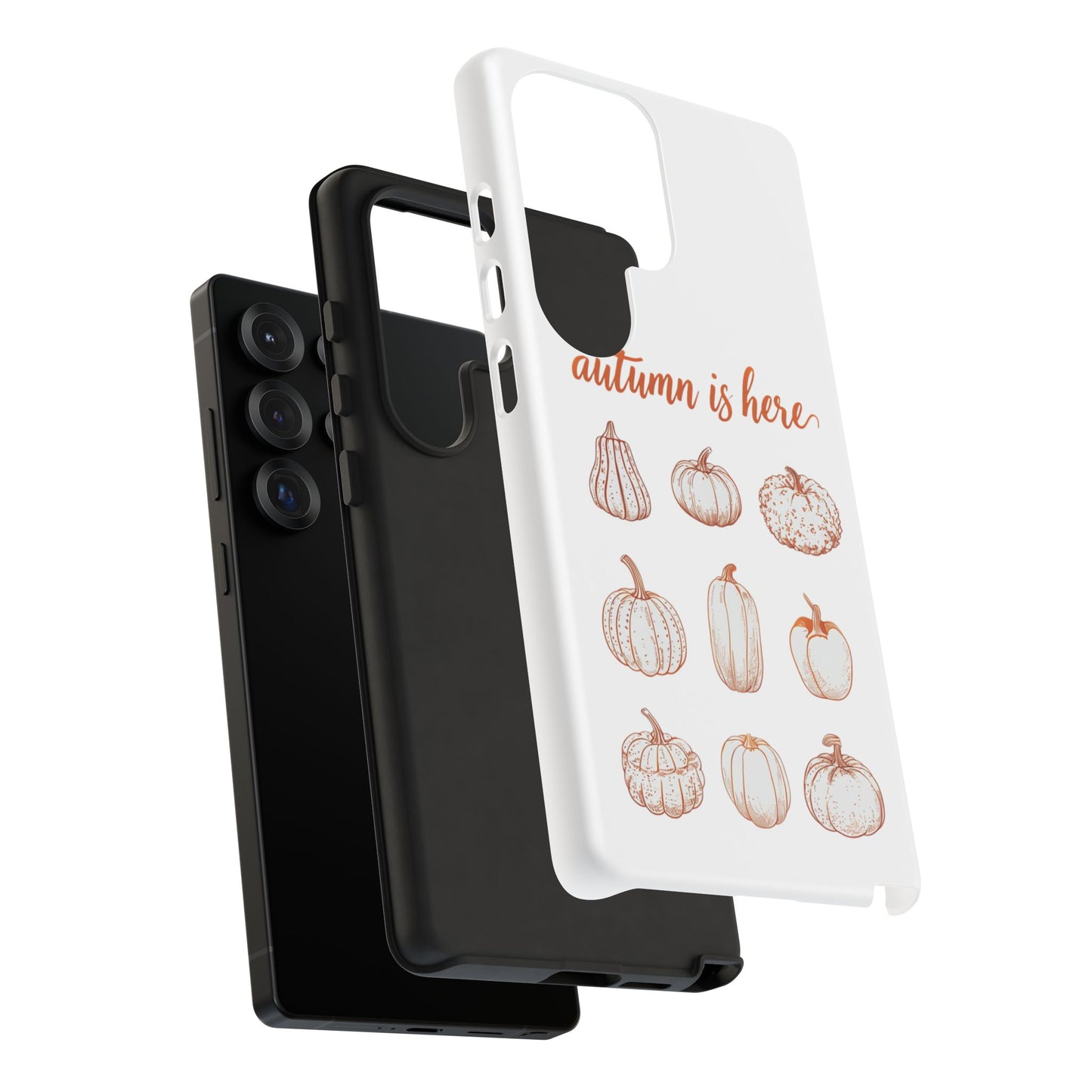 Autumn is Here Pumpkin Phone Case, Fall Pumpkin Illustration Phone Cover, Seasonal Autumn Phone Accessory