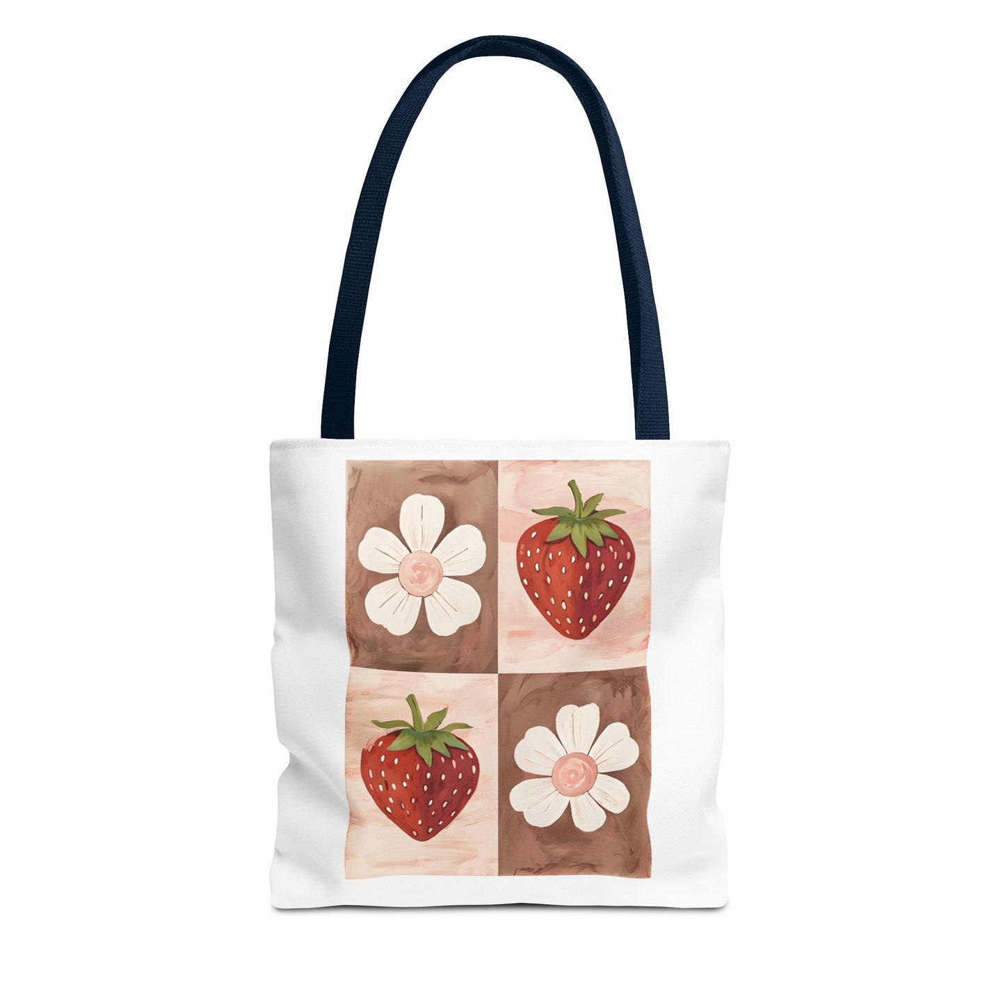 Strawberry Floral Tote Bag, Perfect for Spring, Eco-Friendly Shopping, Farmers Market, Gifts for Her, Cute Weekend Bag