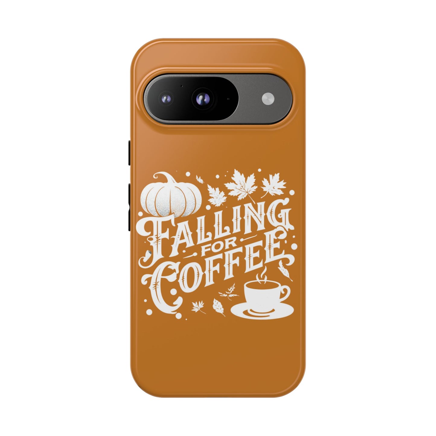 Falling for Coffee Phone Case, Fall Pumpkin Coffee Lover Gift, Autumn Phone Cover, Cozy Coffee Vibes Case, Pumpkin Spice Season Accessory