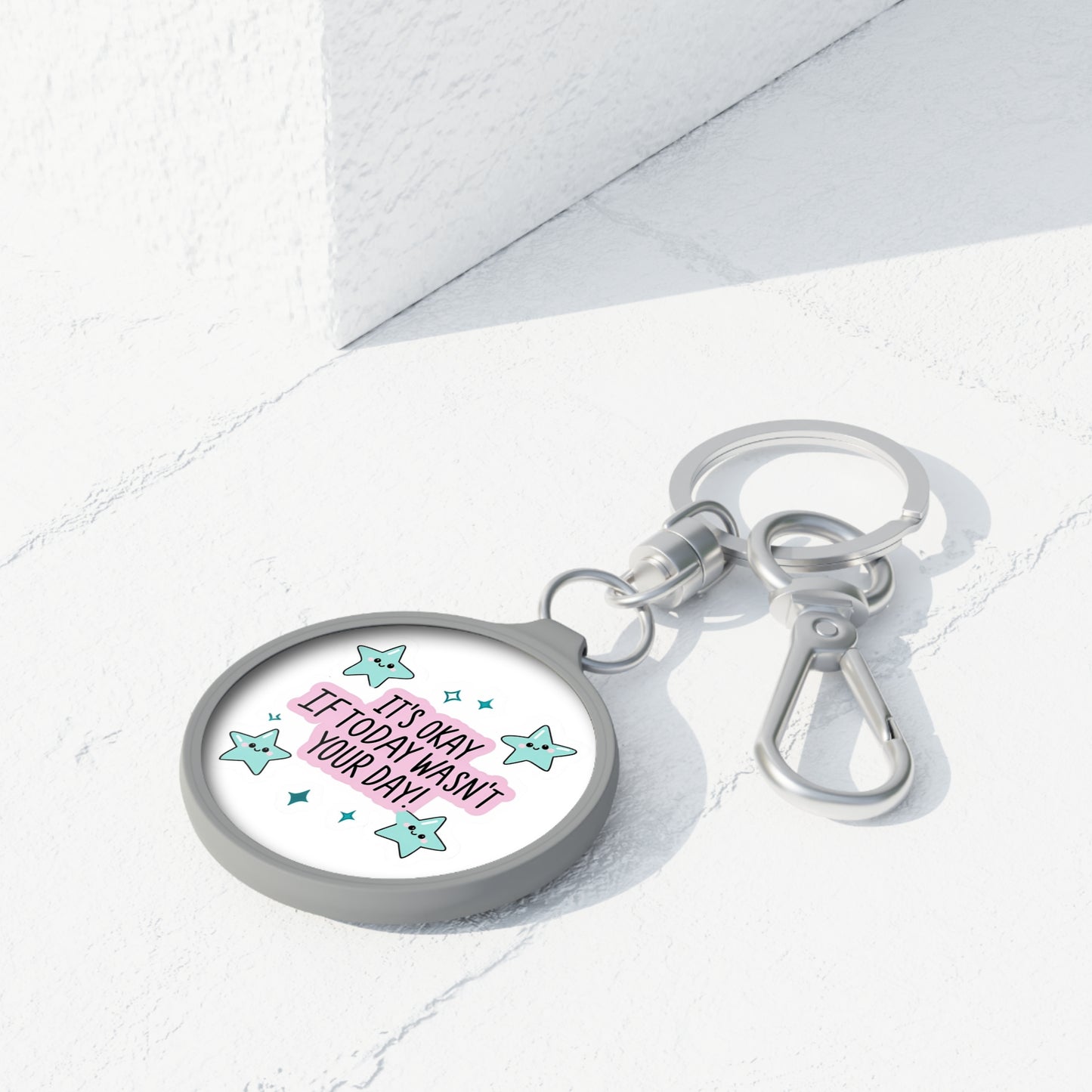 Cute keychain gift, pastel star keychain, kawaii star charm, motivational gift, mental health keychain, uplifting star keychain
