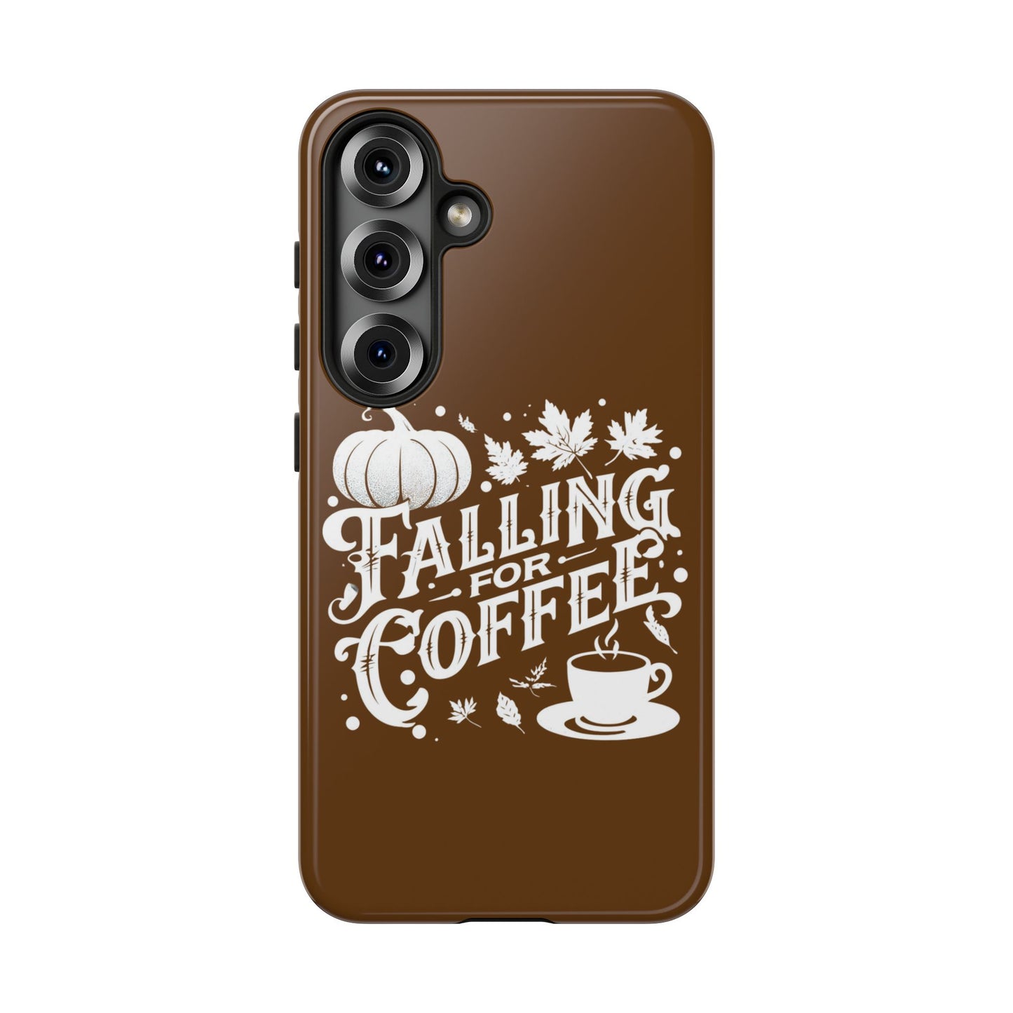 Falling for Coffee Phone Case, Fall Pumpkin Coffee Lover Gift, Autumn Phone Cover, Cozy Coffee Vibes Case, Pumpkin Spice Season Accessory