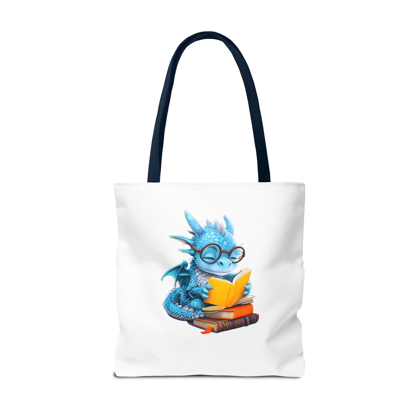 Cute Dragon Reading Tote Bag, Book Lover Gift, Fantasy Art Tote, Dragon Enthusiast, Whimsical Bag for Everyday Use