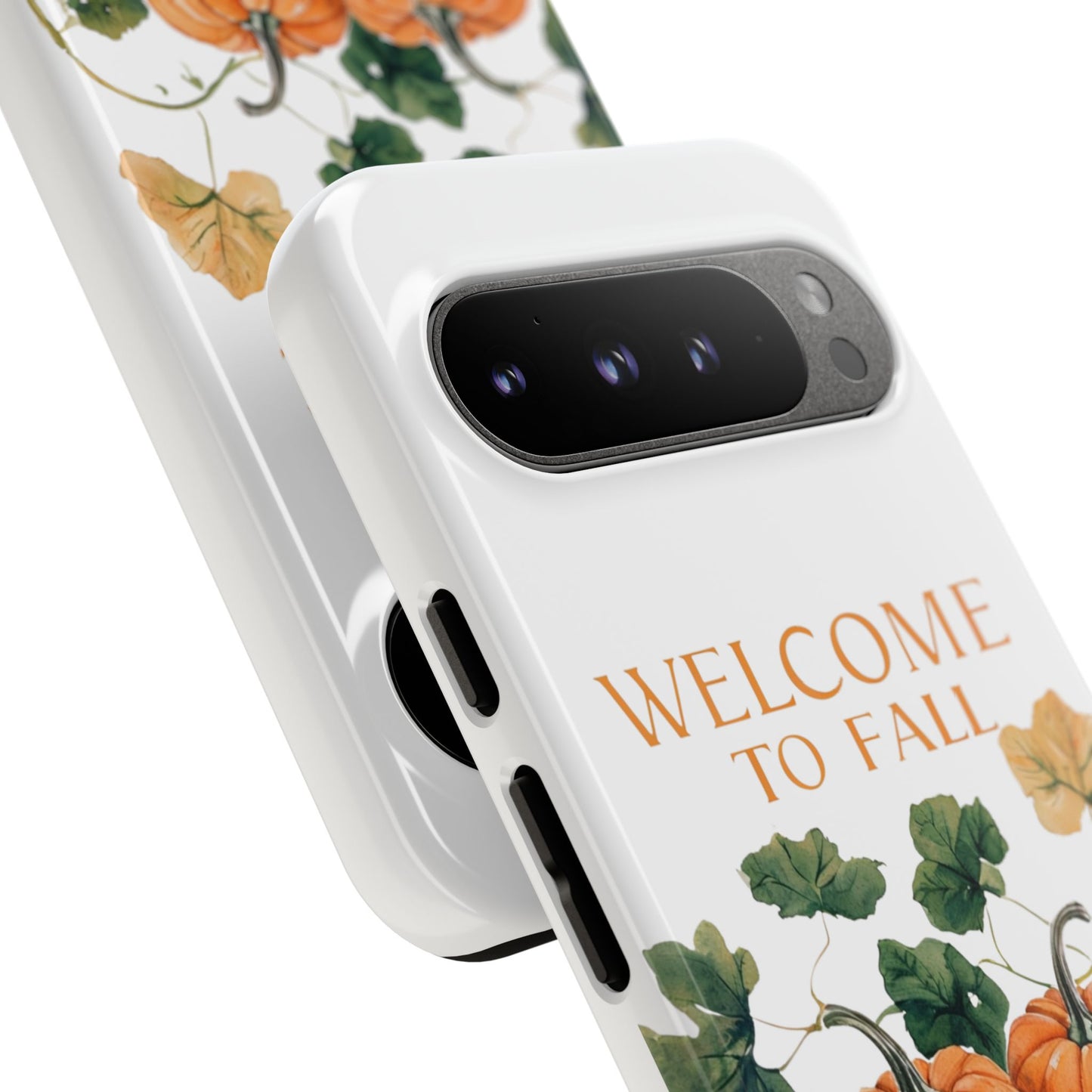 Welcome to Fall Phone Case, Pumpkin Autumn Leaves Design, Fall Aesthetic iPhone Cover, Seasonal Harvest Gift for Her