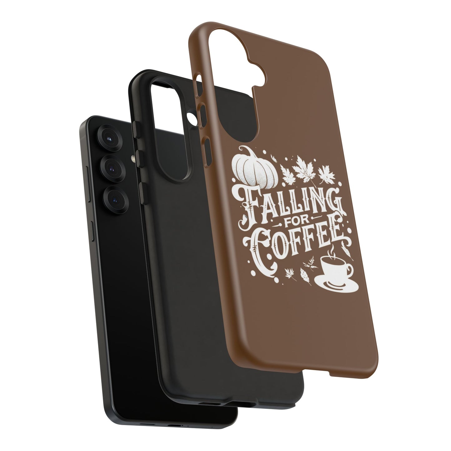 Falling for Coffee Phone Case, Fall Pumpkin Coffee Lover Gift, Autumn Phone Cover, Cozy Coffee Vibes Case, Pumpkin Spice Season Accessory
