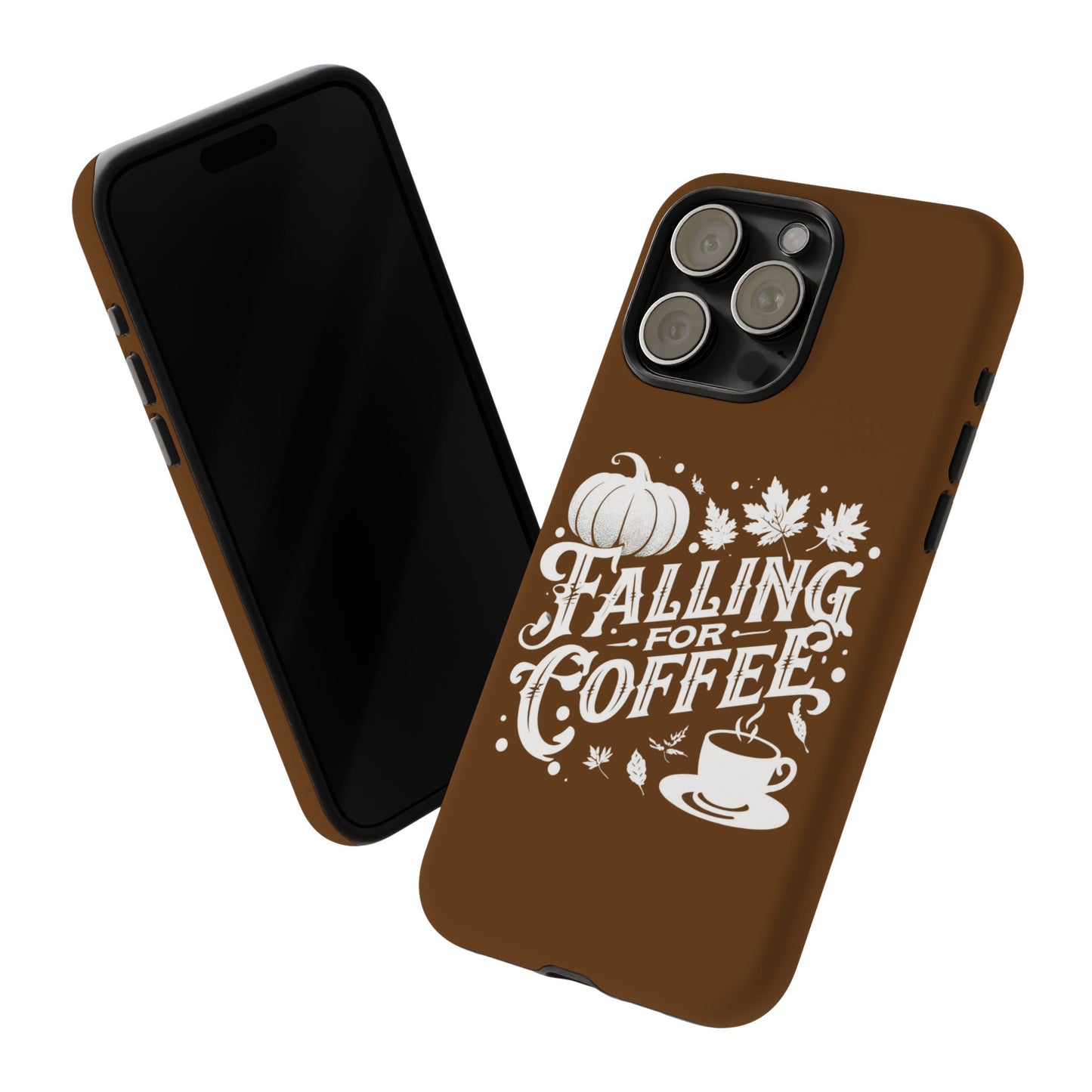 Falling for Coffee Phone Case, Fall Pumpkin Coffee Lover Gift, Autumn Phone Cover, Cozy Coffee Vibes Case, Pumpkin Spice Season Accessory