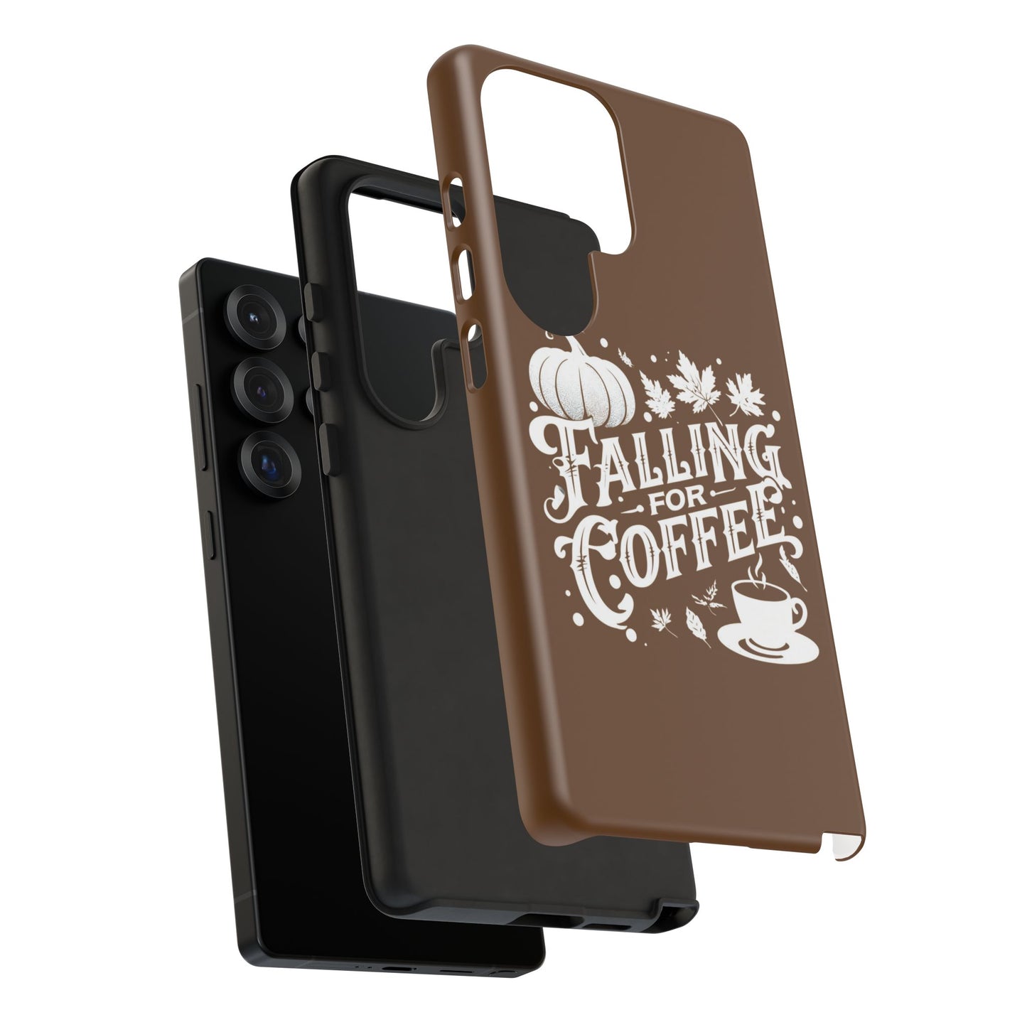 Falling for Coffee Phone Case, Fall Pumpkin Coffee Lover Gift, Autumn Phone Cover, Cozy Coffee Vibes Case, Pumpkin Spice Season Accessory