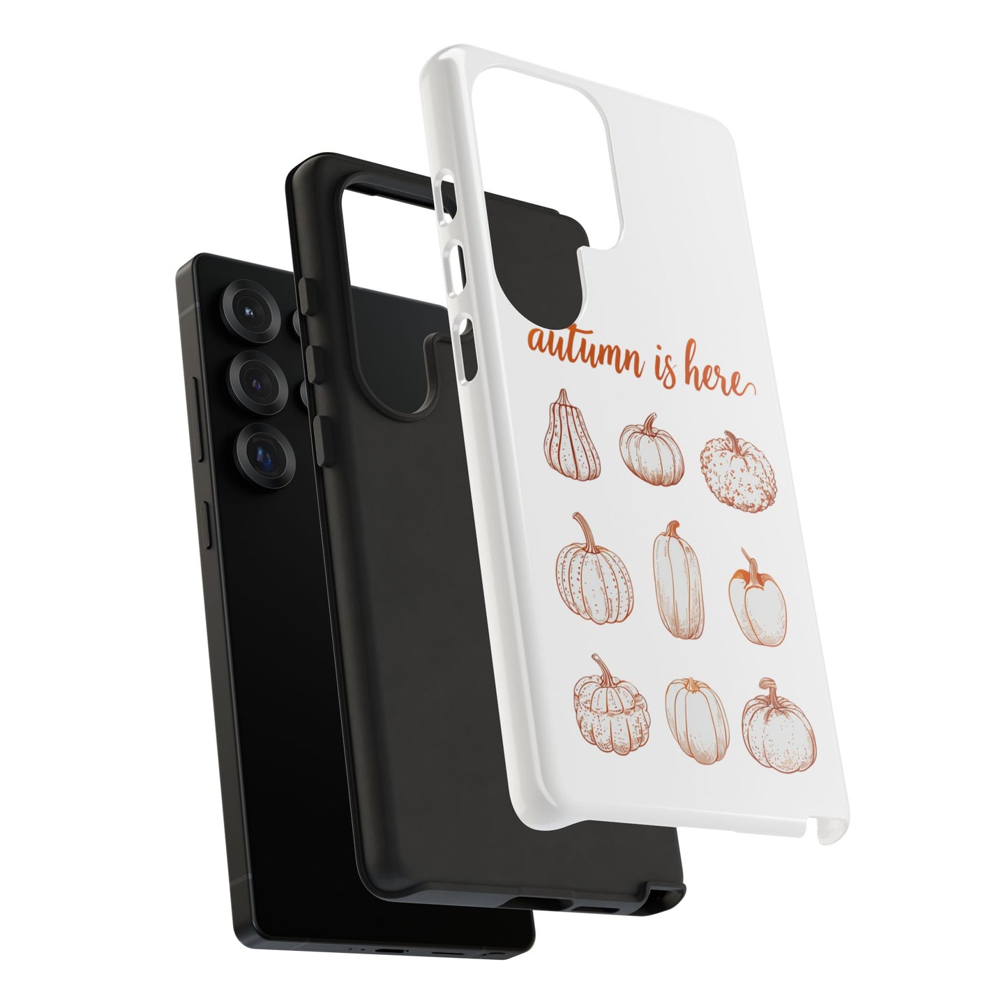 Autumn is Here Pumpkin Phone Case, Fall Pumpkin Illustration Phone Cover, Seasonal Autumn Phone Accessory