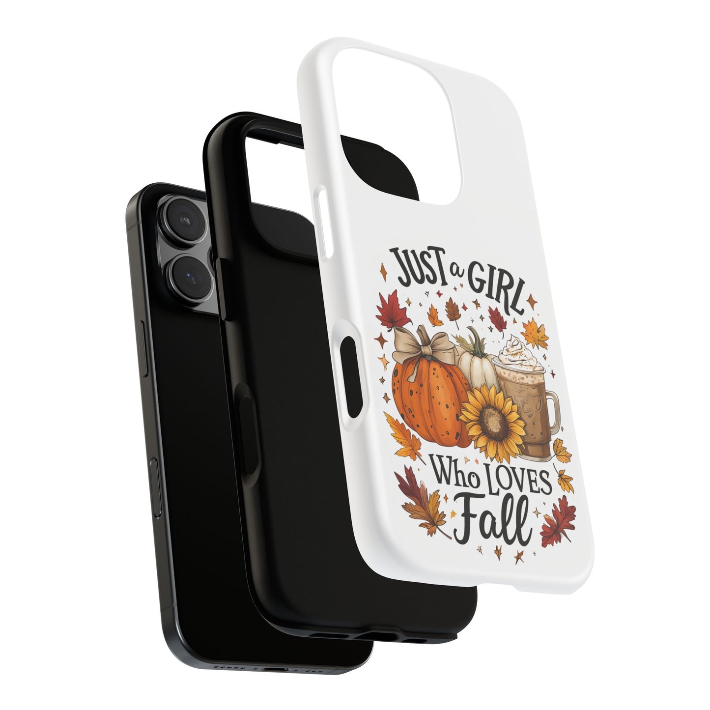 Just a Girl Who Loves Fall Phone Case, Autumn Aesthetic iPhone Cover, Pumpkin Spice Latte Case, Cute Fall Gift