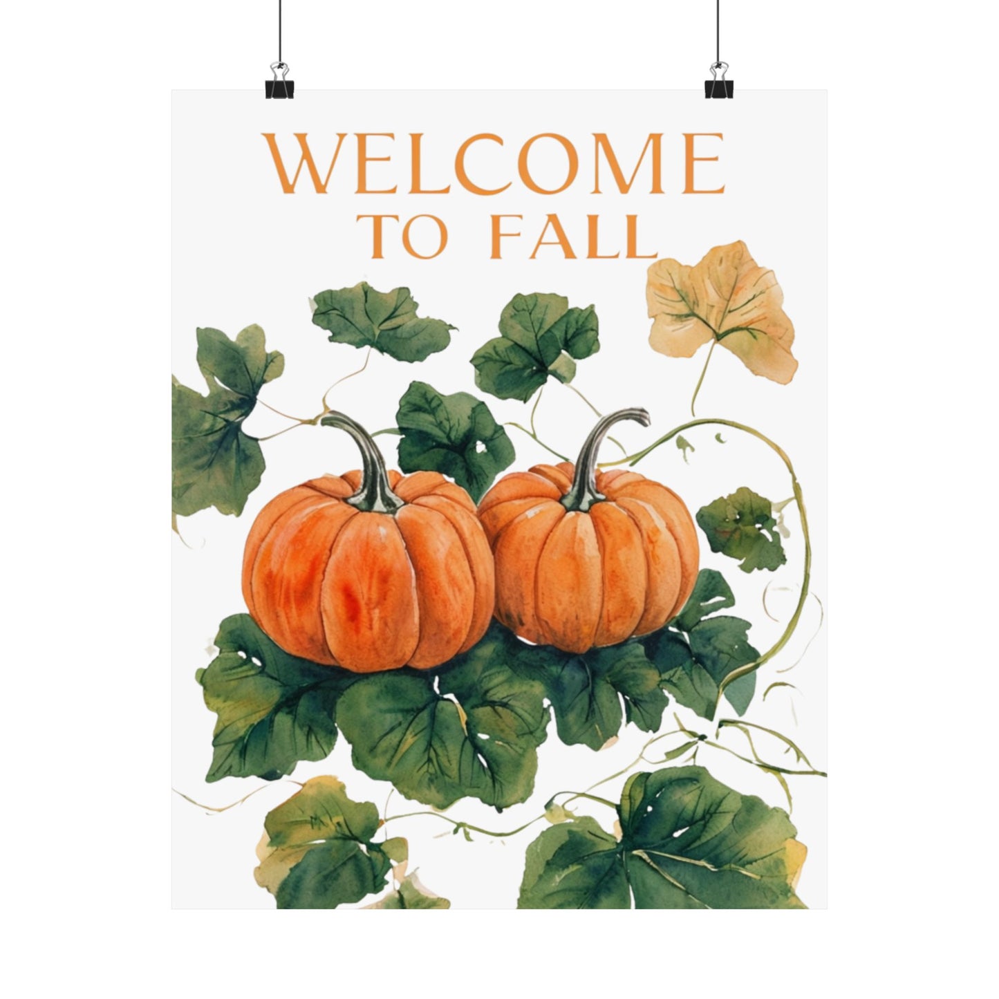 Welcome To Fall Pumpkin Poster, Autumn Wall Art Print, Rustic Pumpkin Home Decor, Fall Seasonal Art, Cozy Harvest Wall Print