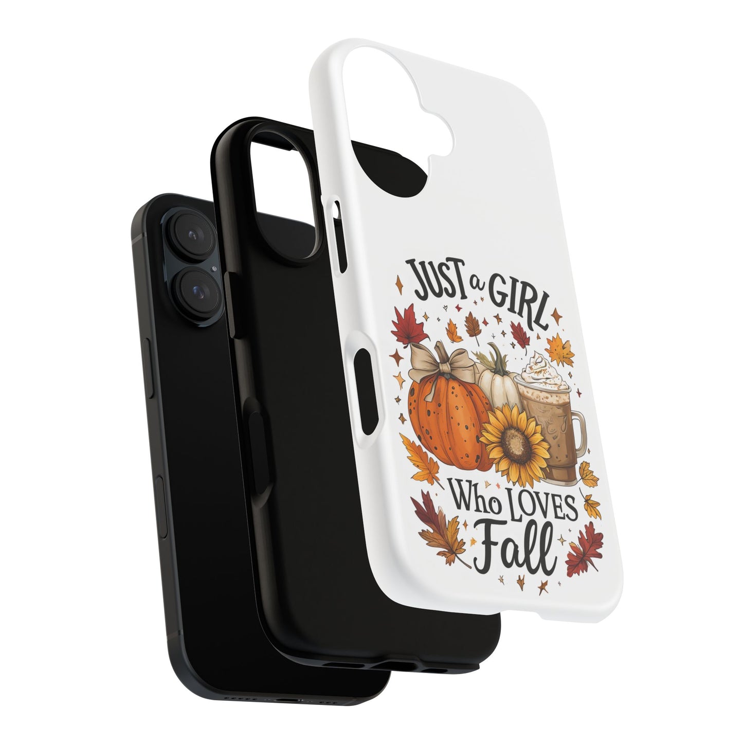 Just a Girl Who Loves Fall Phone Case, Autumn Aesthetic iPhone Cover, Pumpkin Spice Latte Case, Cute Fall Gift