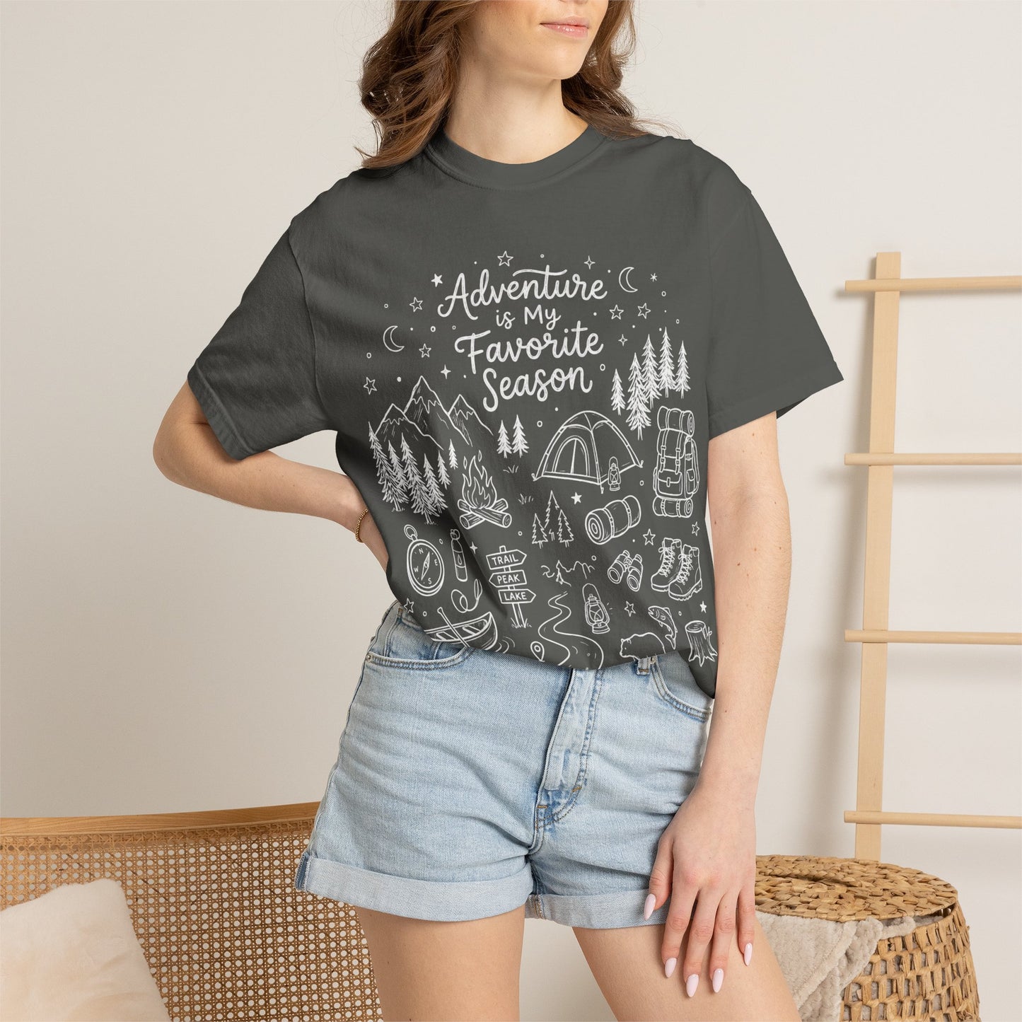 Adventure Shirt, Outdoorsy Graphic Tee, Camping Hiking Shirt, Blue Jean Comfort Colors Tee, Nature Lover Gift