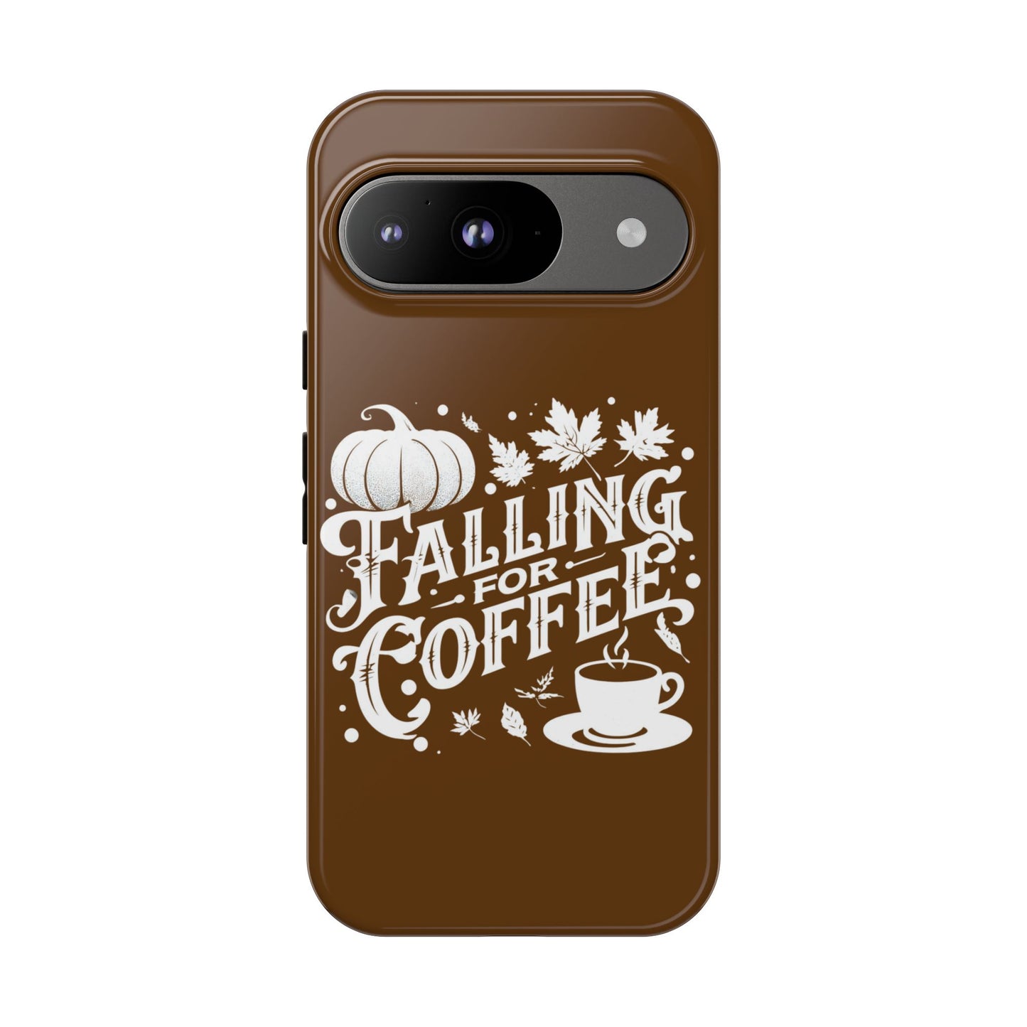 Falling for Coffee Phone Case, Fall Pumpkin Coffee Lover Gift, Autumn Phone Cover, Cozy Coffee Vibes Case, Pumpkin Spice Season Accessory