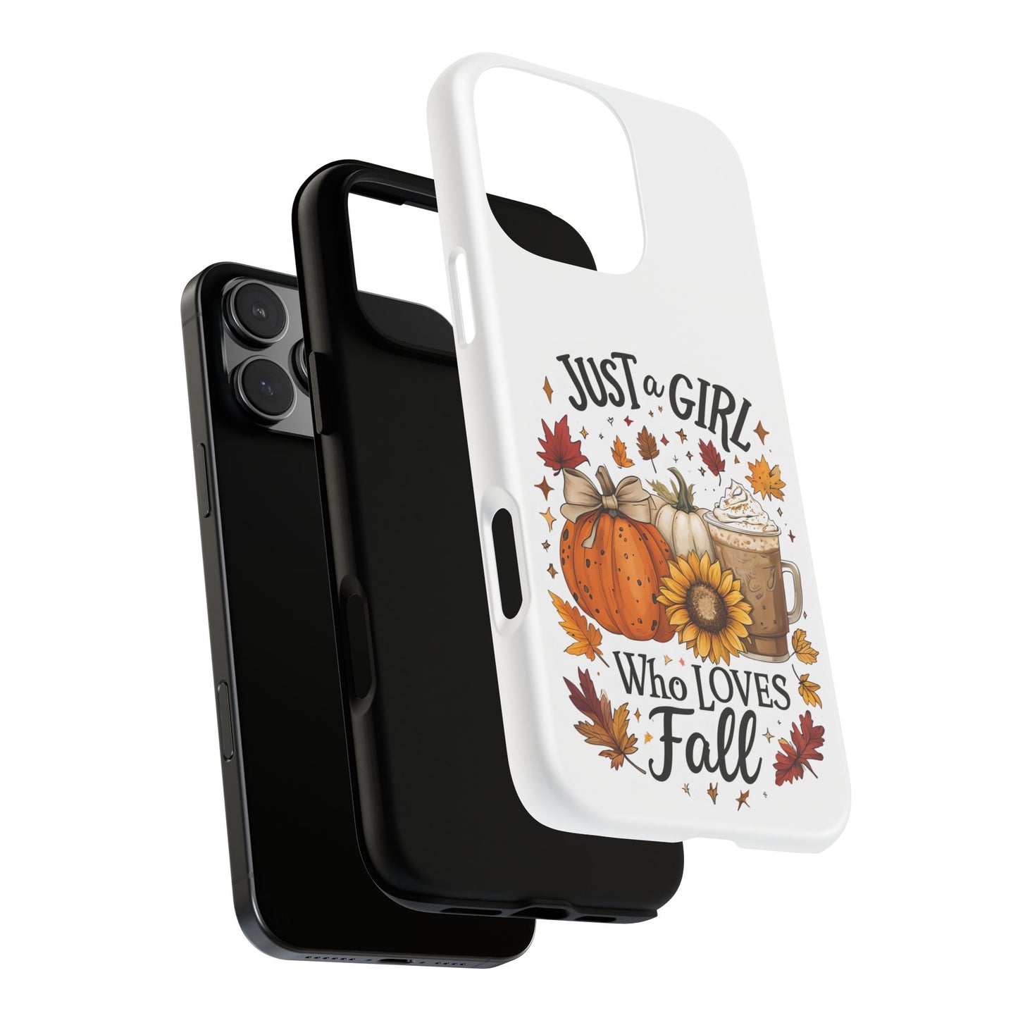 Just a Girl Who Loves Fall Phone Case, Autumn Aesthetic iPhone Cover, Pumpkin Spice Latte Case, Cute Fall Gift