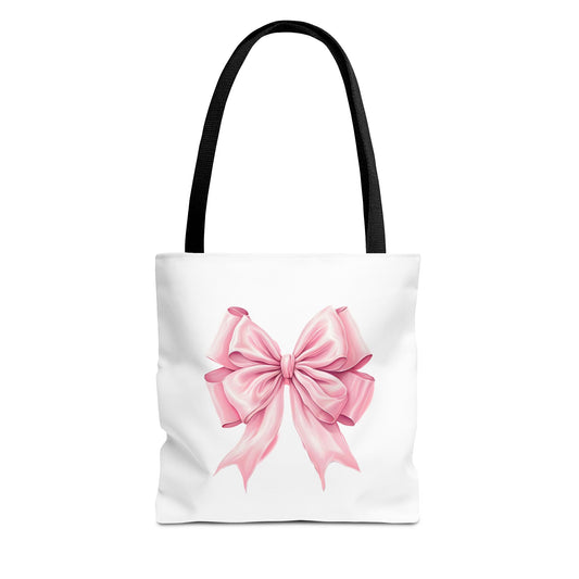 Chic Pink Bow Tote Bag, Stylish Carry-All for Gifts, Shopping, & Everyday Use, Perfect for Birthdays, Holidays, and Celebrations