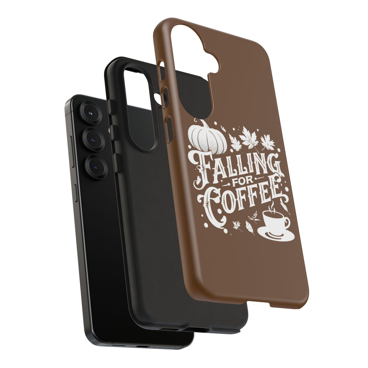 Falling for Coffee Phone Case, Fall Pumpkin Coffee Lover Gift, Autumn Phone Cover, Cozy Coffee Vibes Case, Pumpkin Spice Season Accessory