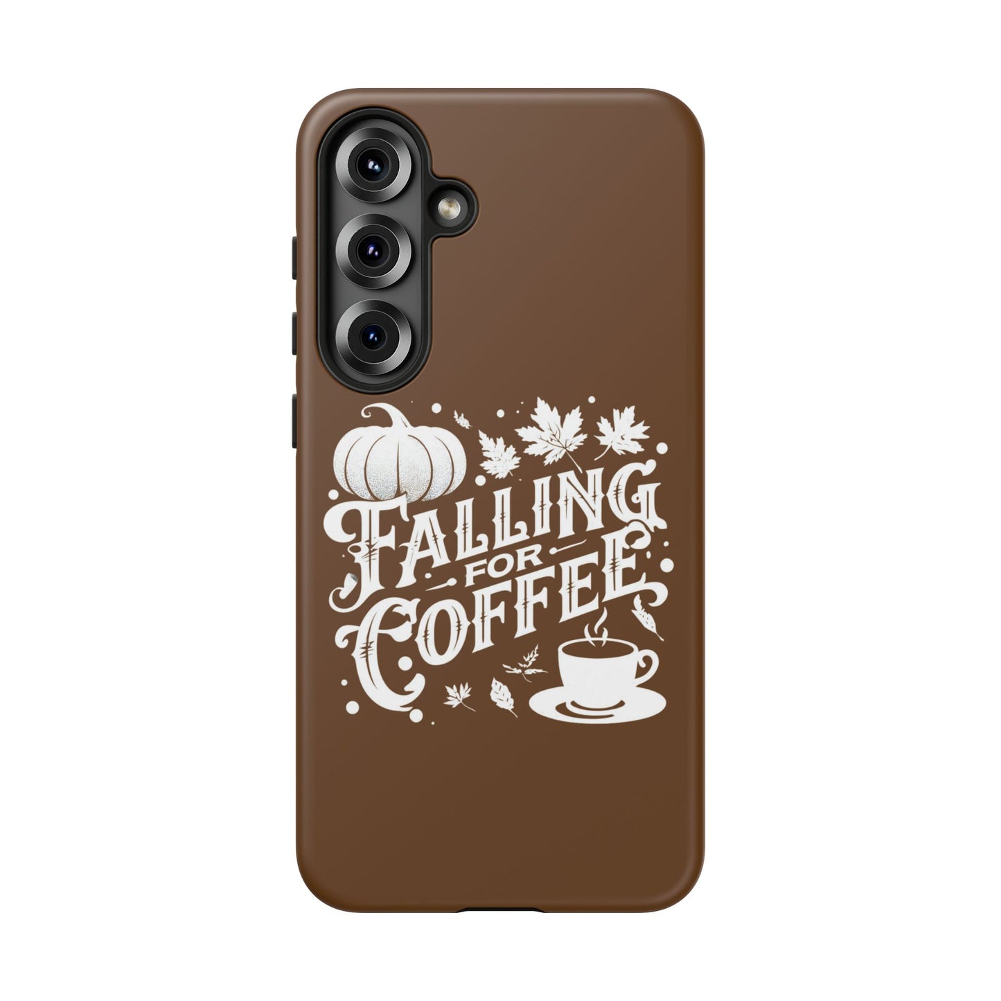 Falling for Coffee Phone Case, Fall Pumpkin Coffee Lover Gift, Autumn Phone Cover, Cozy Coffee Vibes Case, Pumpkin Spice Season Accessory
