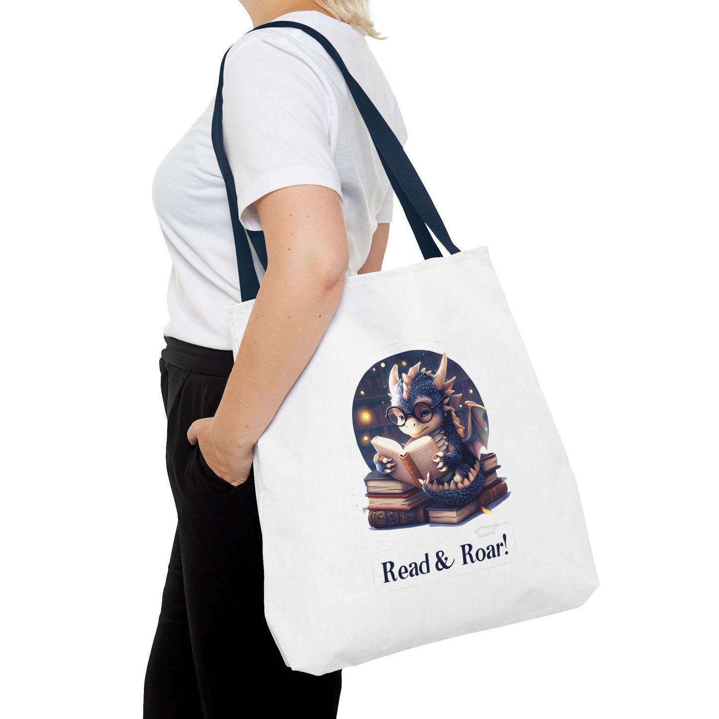 Enchanting Reads Dragon Tote Bag - Perfect for Book Lovers, Readers, Gifts, Literary Events, Reading Clubs!