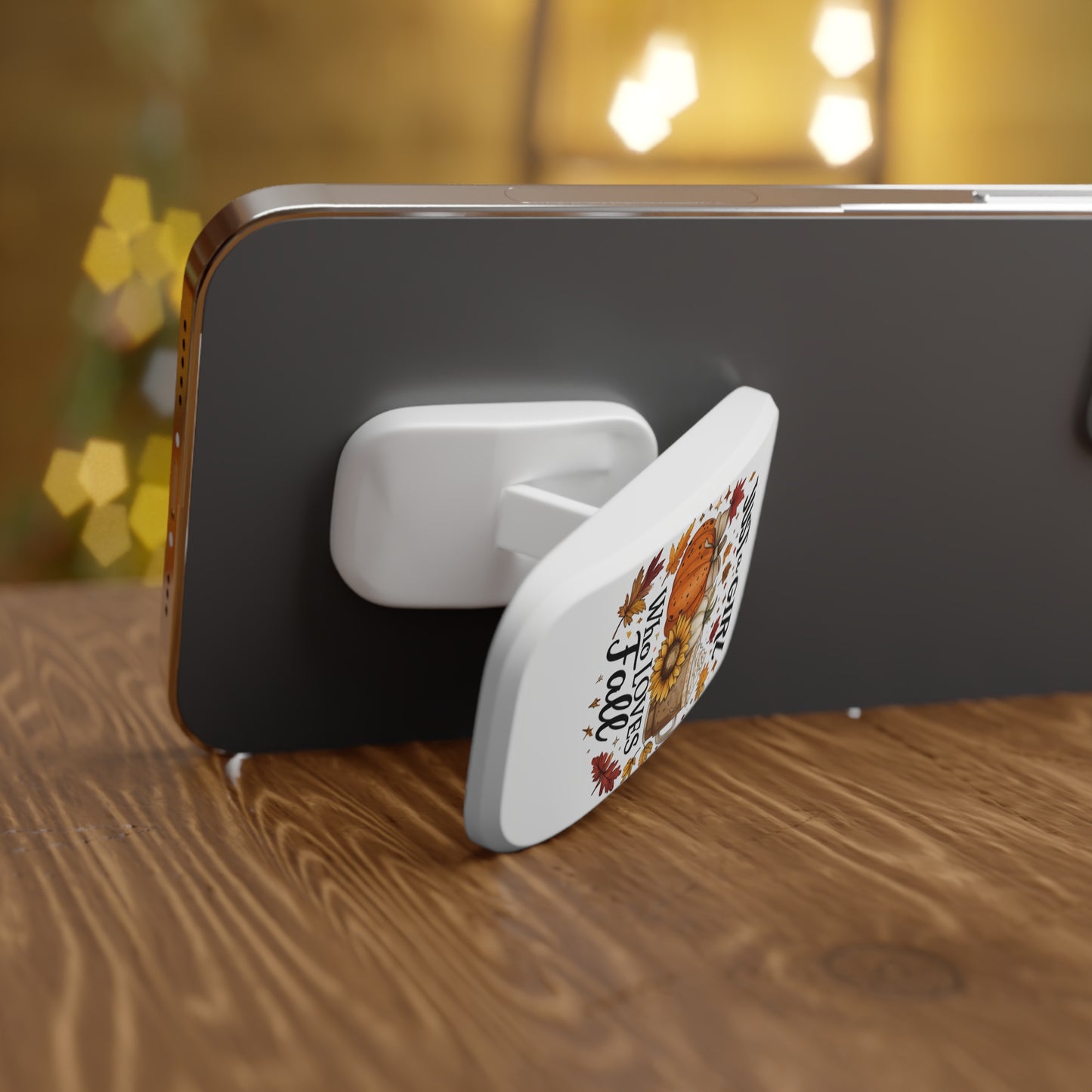 Just a Girl Who Loves Fall Phone Grip, Pumpkin Spice Phone Stand, Autumn Pop Grip, Cute Fall Accessory, PSL Gift for Her