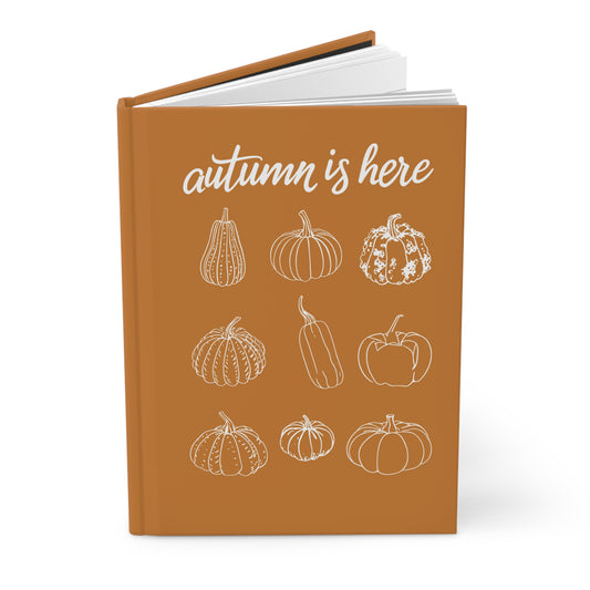 Autumn-Inspired Hardcover Journal, Perfect for Fall Journaling, Gift for Writers, Pumpkin Decor, Seasonal Keepsake, Cozy Notebooks